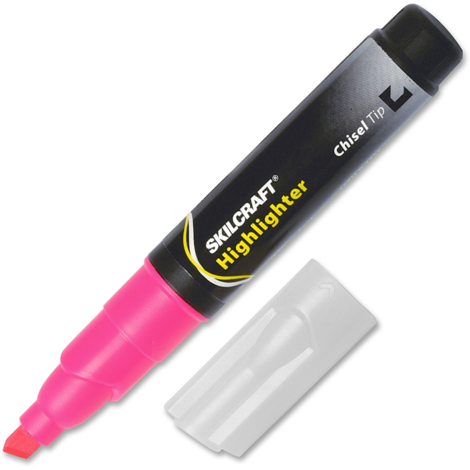 SKILCRAFT Thick-N-Thin Jumbo Fluorescent Highlighters, Pink, Box Of 12 (AbilityOne 7520-00-460-7598) - Image 3