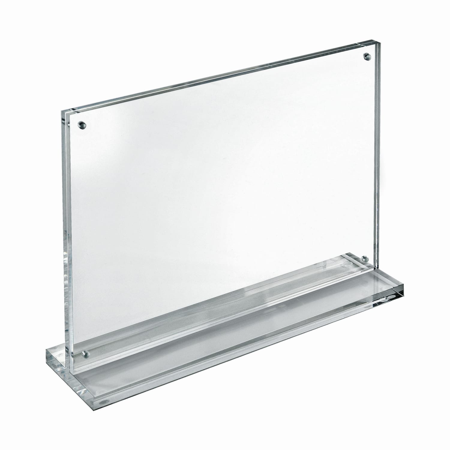 Azar Displays Acrylic Horizontal Slim Deluxe Block Frame, 8-1/2inH x 11inW x 3inD, Clear