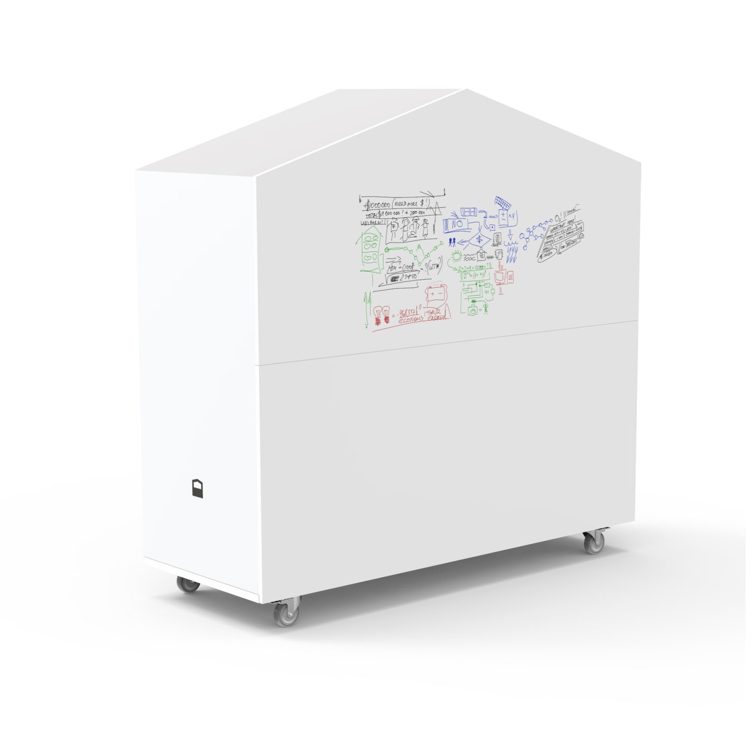 Nook POD Huddle 2-Person Workspace Pod, White Markerboard/Gray, 78inW x 77inH - Image 4