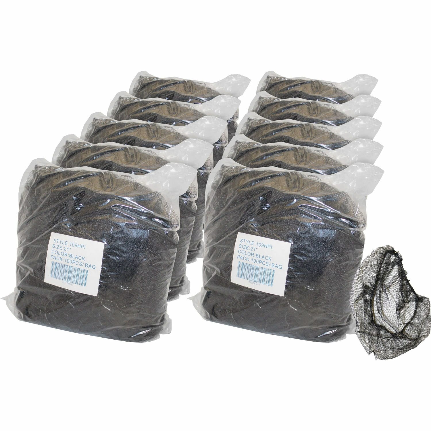 Genuine Joe Black Nylon Hair Net - Recommended for: Food Handling, Food Processing - Size Large - 21in Stretched Diameter - Contaminant Protection - Nylon - Black - Lightweight, Comfortable, Durable, Tear Resistant - 100/Pack - 10 / Carton - Image 3