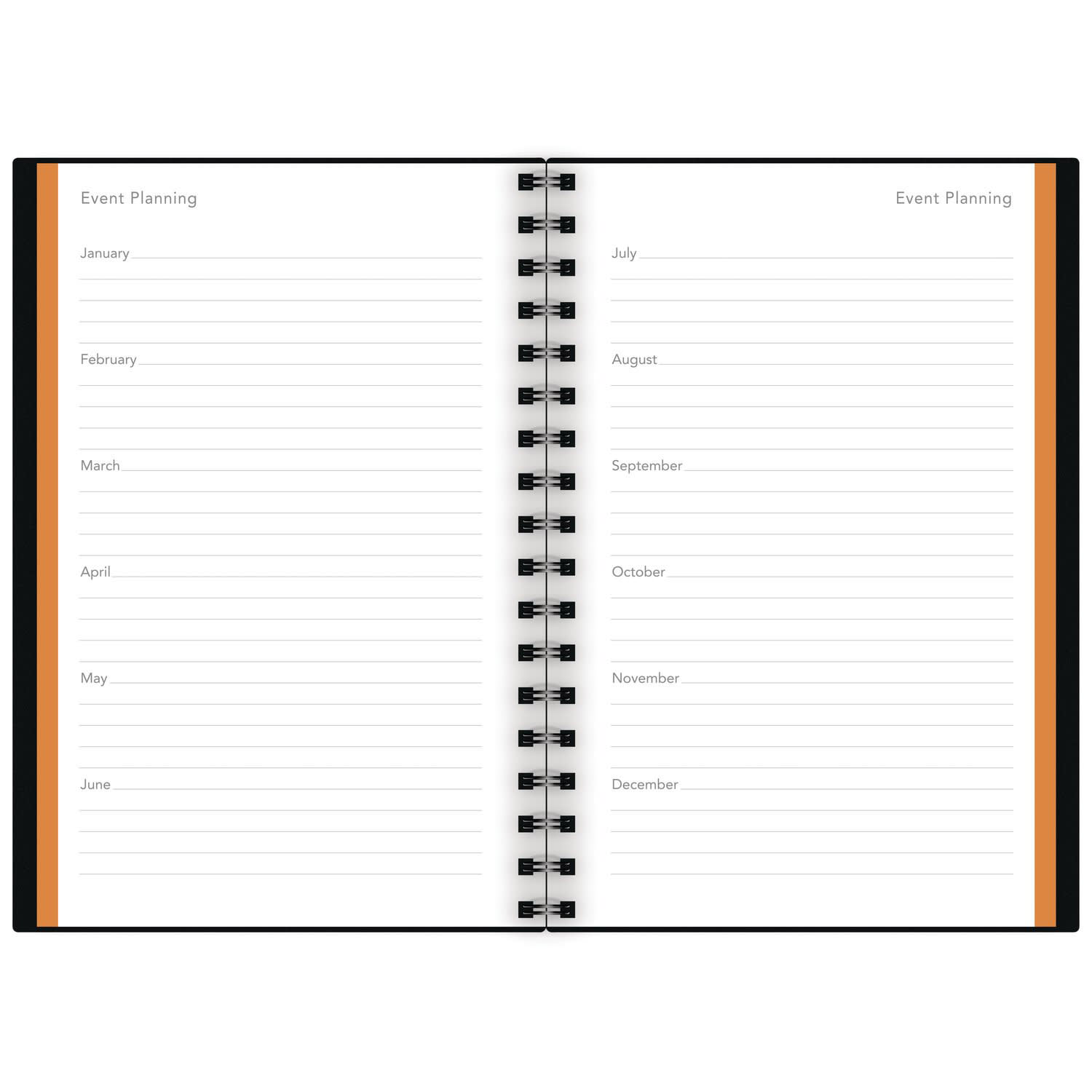 AT-A-GLANCE Plan. Write. Remember. Two Days Per Page Planning Notebook, Undated, 6in x 9in, Black - Image 4