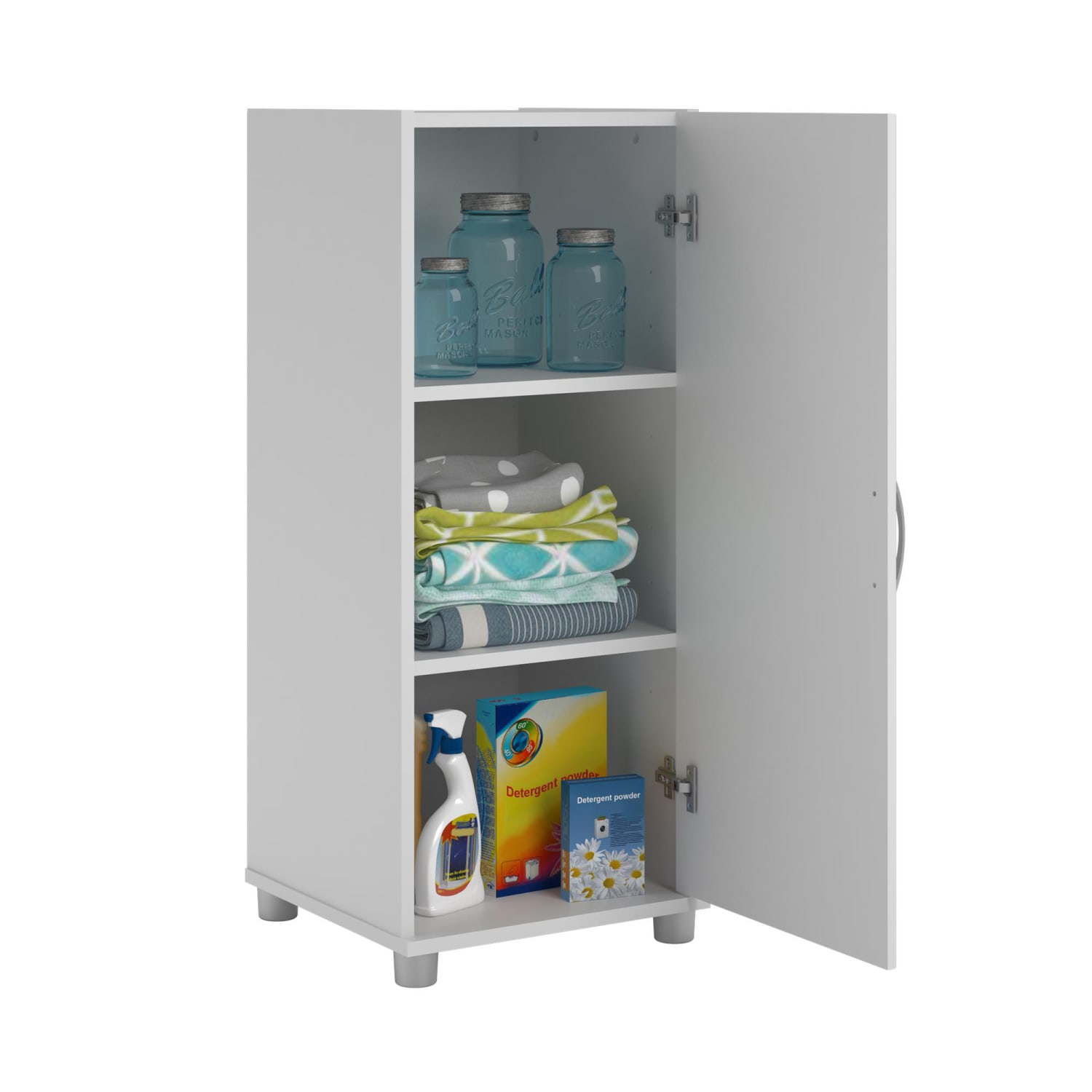 Ameriwood Home Kendall Stackable Storage Cabinet, 3 Shelves, White - Image 4