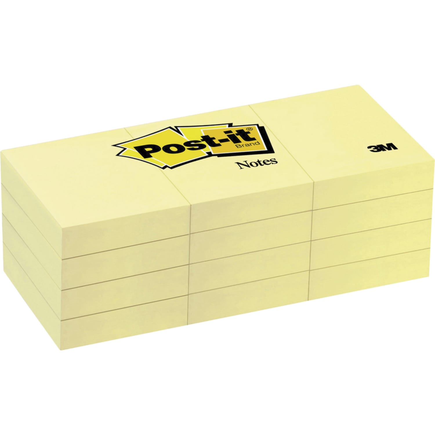 Post-it Notes Original Notepads - 1 3/8in x 1 7/8in , 12 Pads, 100 Sheets per Pad - 653YWBD - Image 3