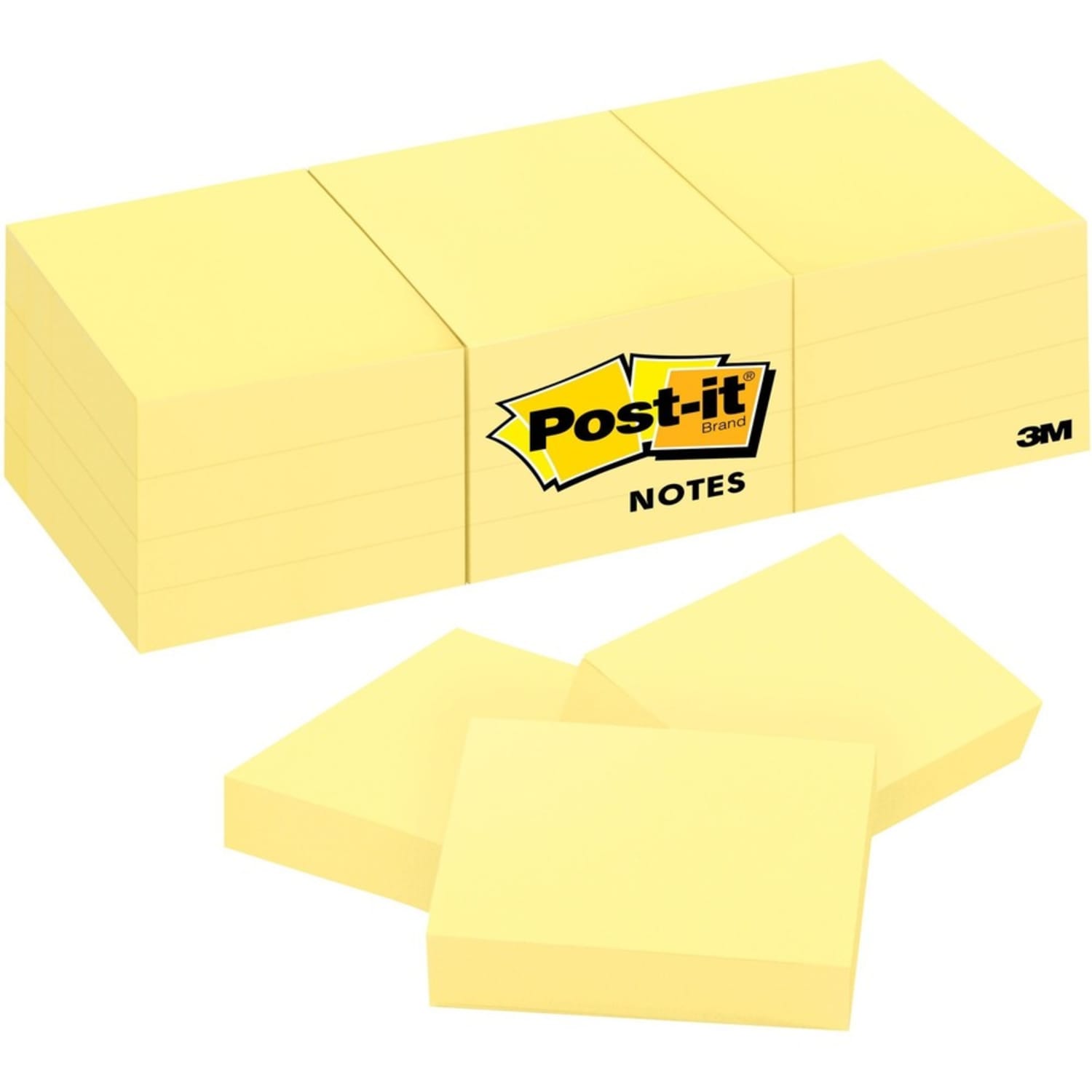 Post-it Notes Original Notepads - 1 3/8in x 1 7/8in , 12 Pads, 100 Sheets per Pad - 653YWBD - Image 4