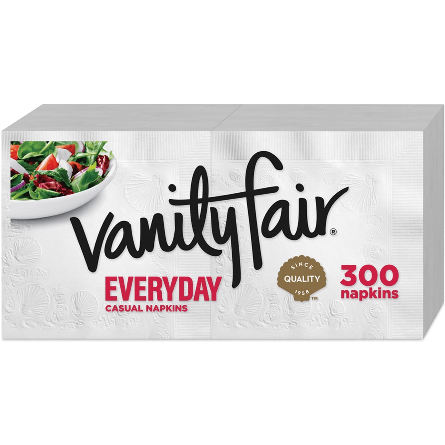 Vanity Fair Everyday Napkins, 2 Ply, 13in x 12-3/4in, White, 300 Per Pack, Case Of 8 Packs - Image 4