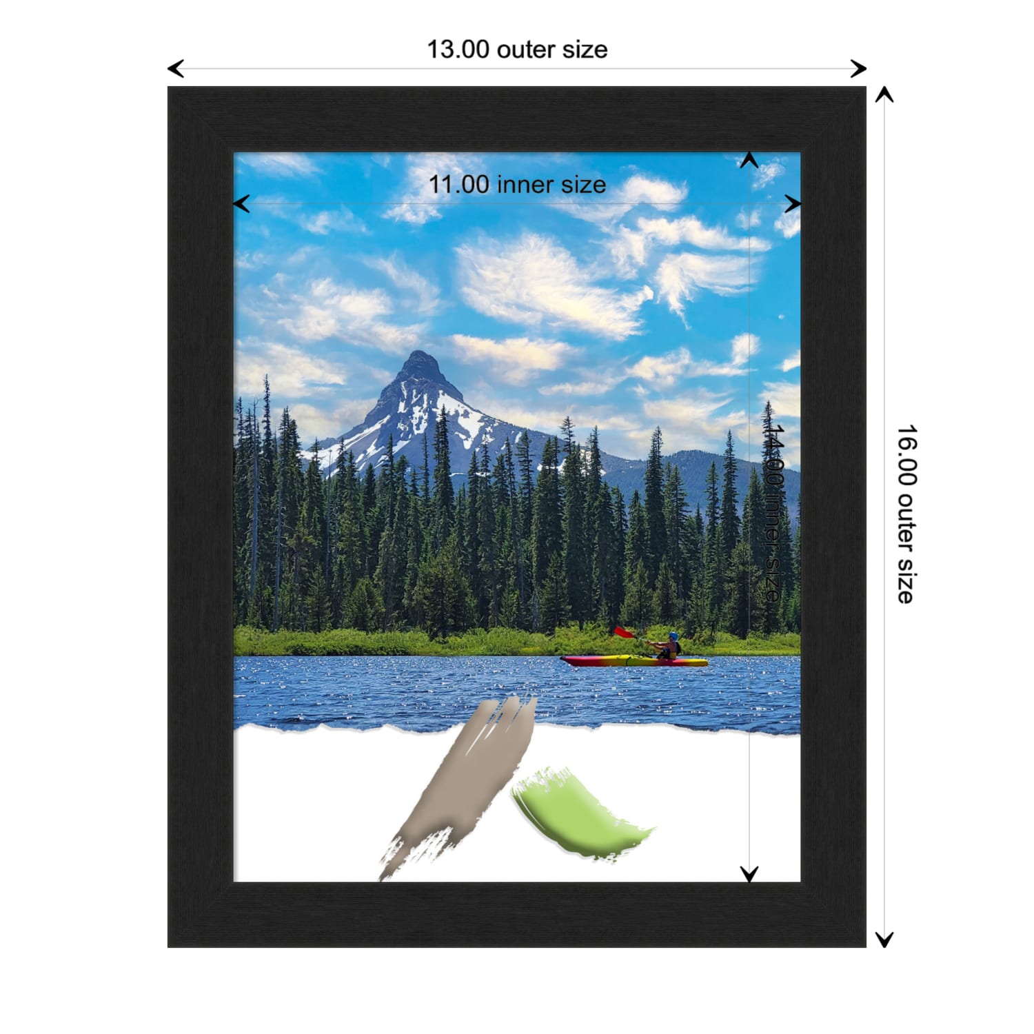 Amanti Art Grace Narrow Picture Frame, 13in x 16in, Opening Size 11in x 14in, Brushed Metallic Black - Image 5