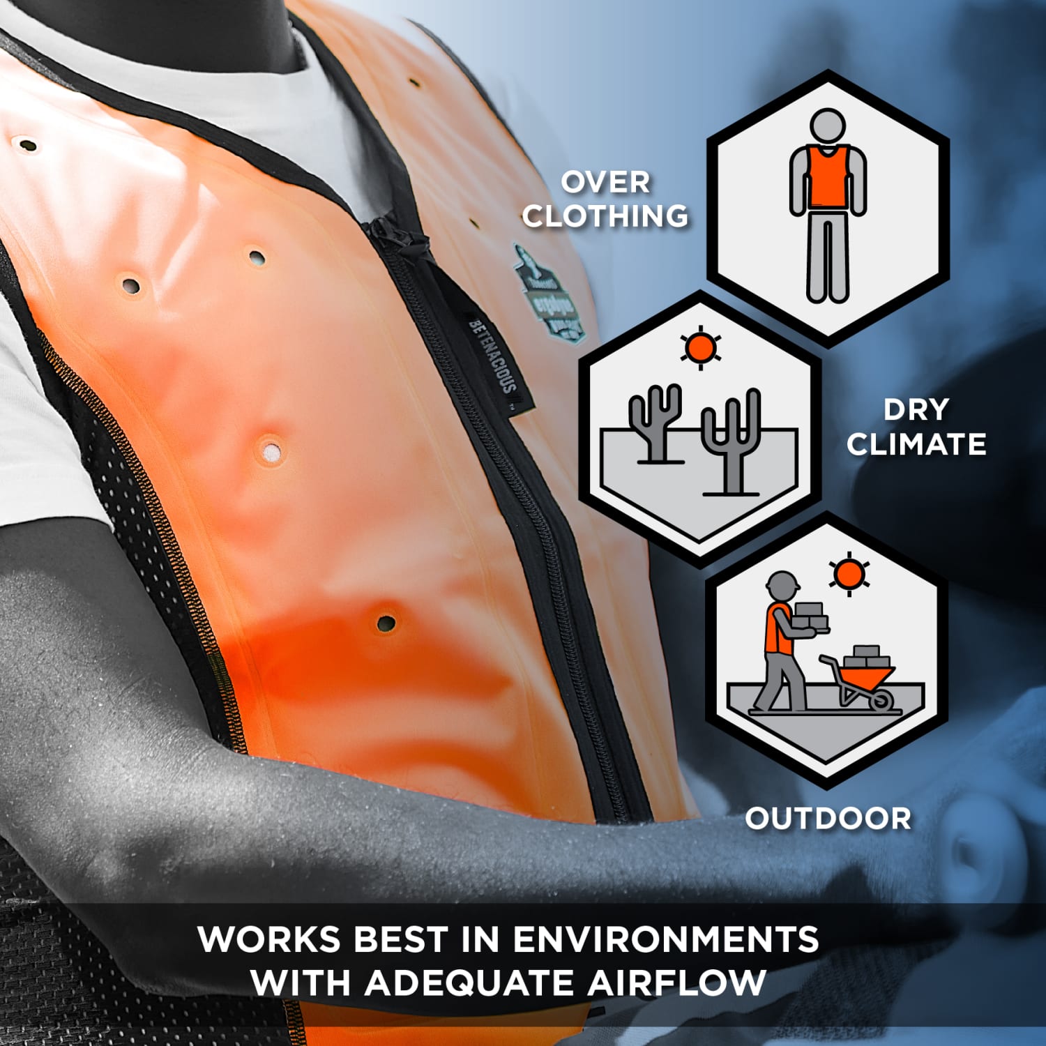Ergodyne 6685 Dry Evaporative Cooling Vest, 4XL, Orange, Total Qty 1 - Image 5