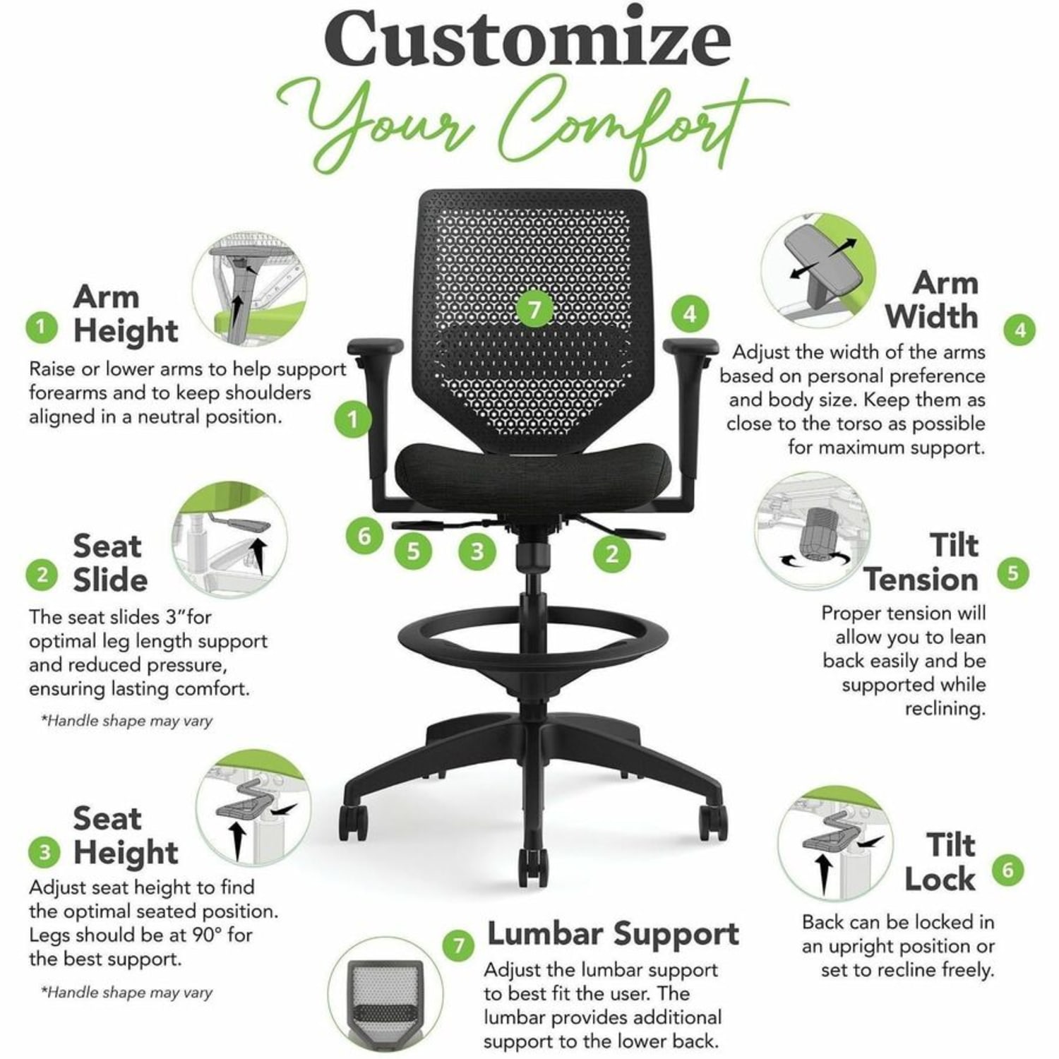 HON Solve Task Stool, ReActiv, Black - Image 11