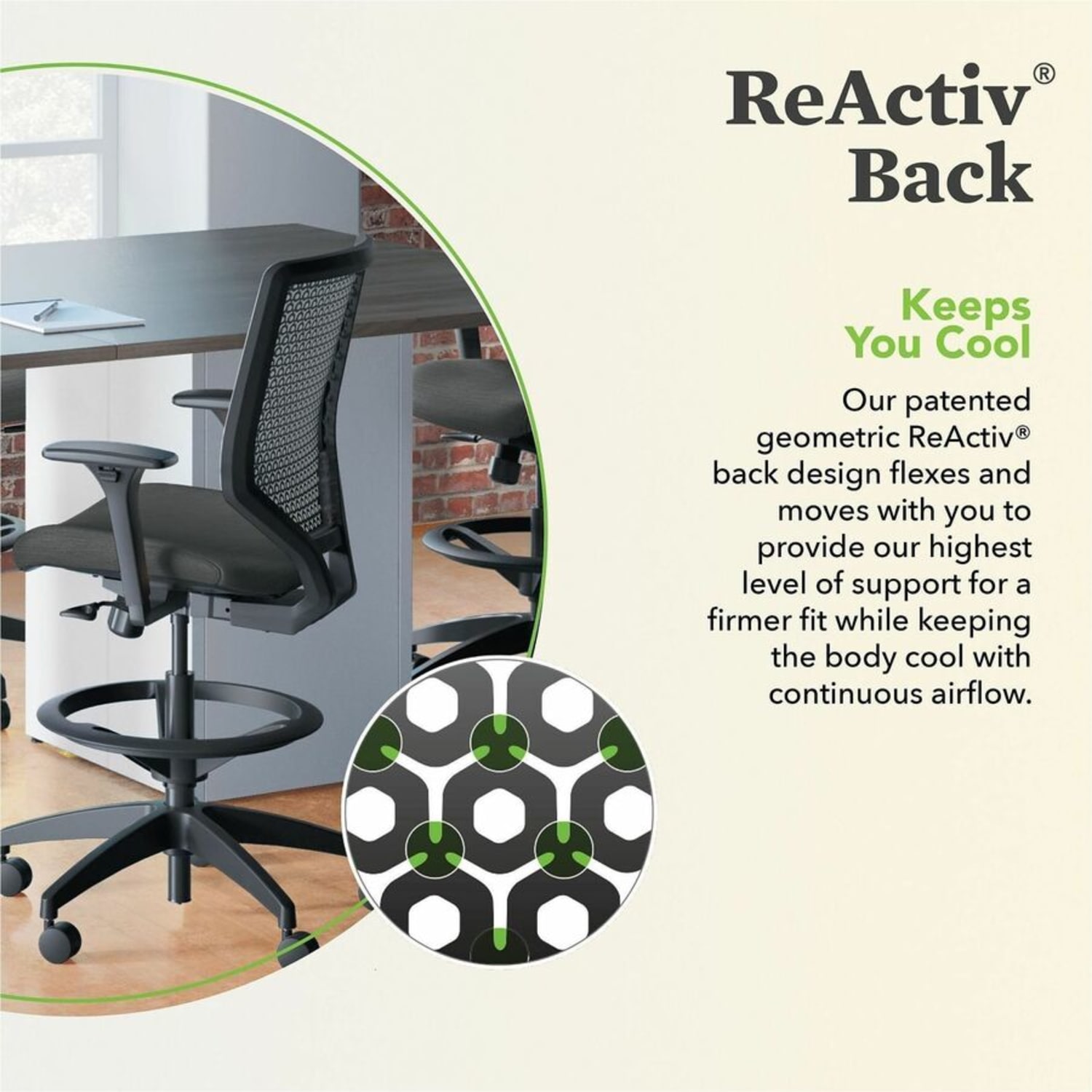 HON Solve Task Stool, ReActiv, Black - Image 12
