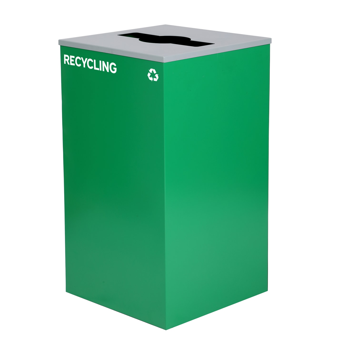 Alpine Industries Stainless Steel Recycling Bin With Mixed Opening Lid, 29 Gal, 30inH x 16-15/16inW x 16-15/16inD, Green - Image 4