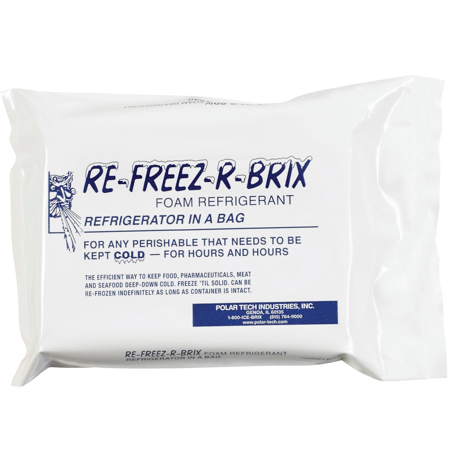 Re-Freez-R-Brix Cold Bricks, 7inH x 5inW x 1 1/2inD, White, Case Of 12