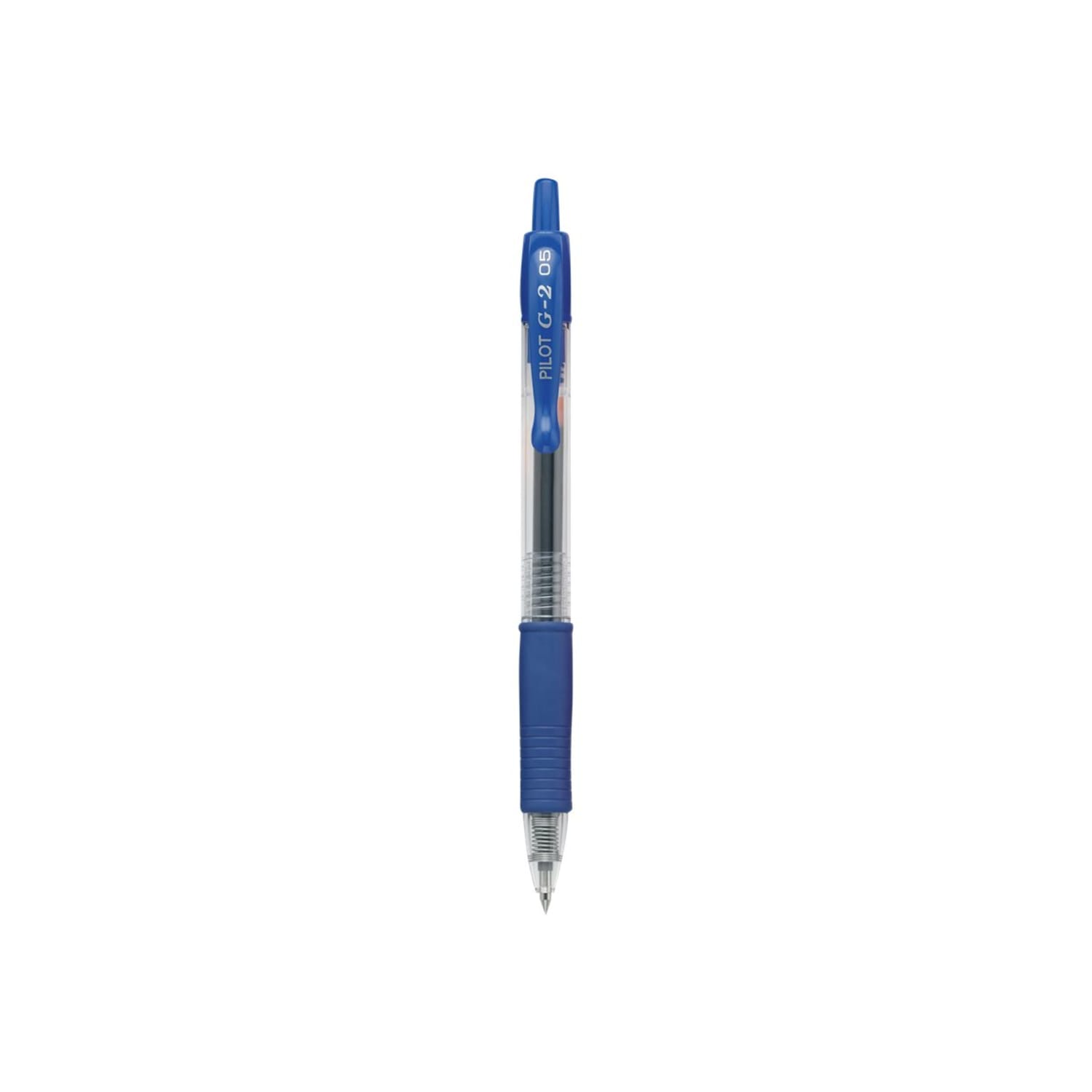 Pilot G2 Retractable Gel Pens, Fine Point, 0.7 mm, Clear Barrels, Blue Ink, Pack Of 4 Pens - Image 4