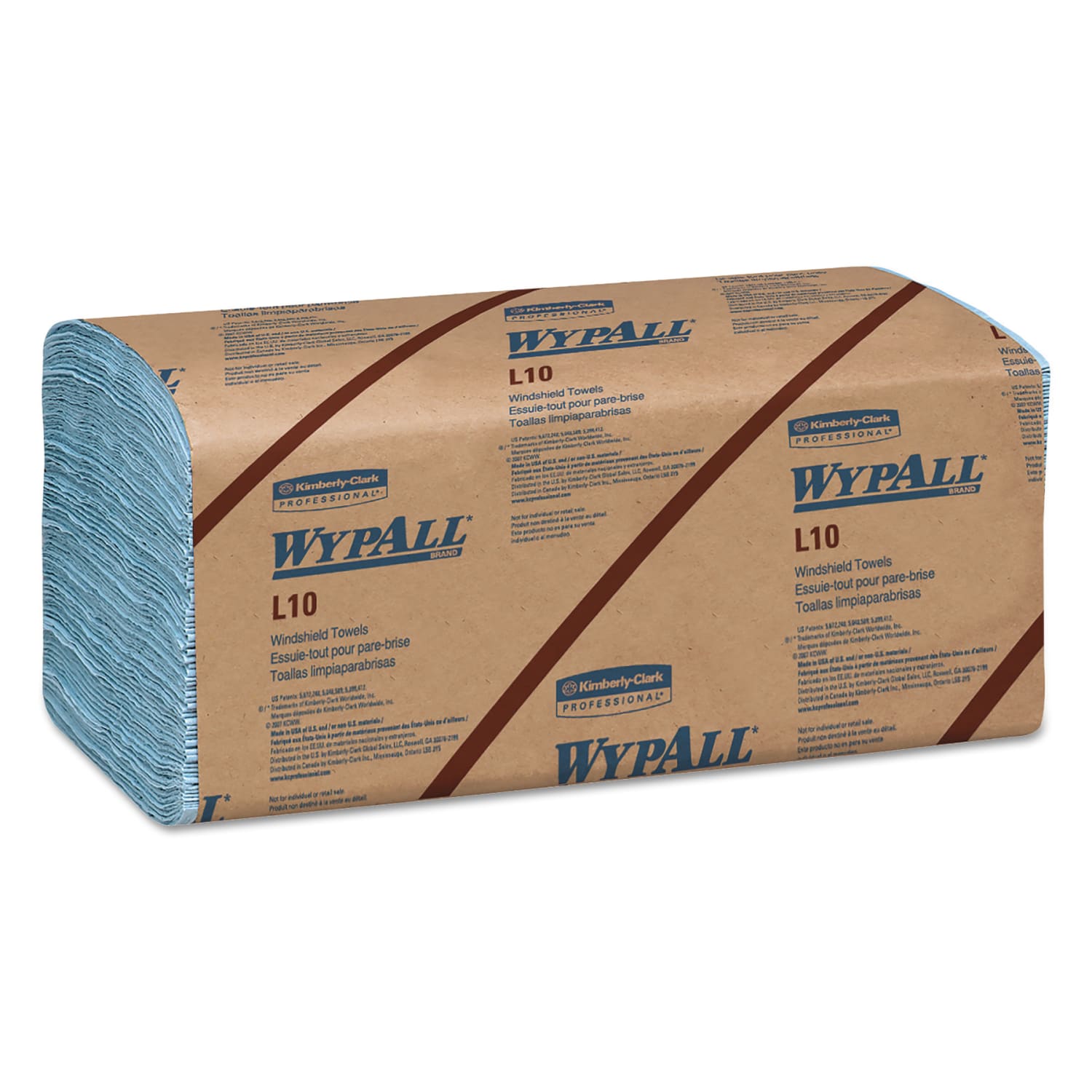 WypAll L10 1-Ply Windshield Towels, 9 1/8in x 10 1/4in, 224 Towels Per Pack, Carton Of 10 Packs - Image 3