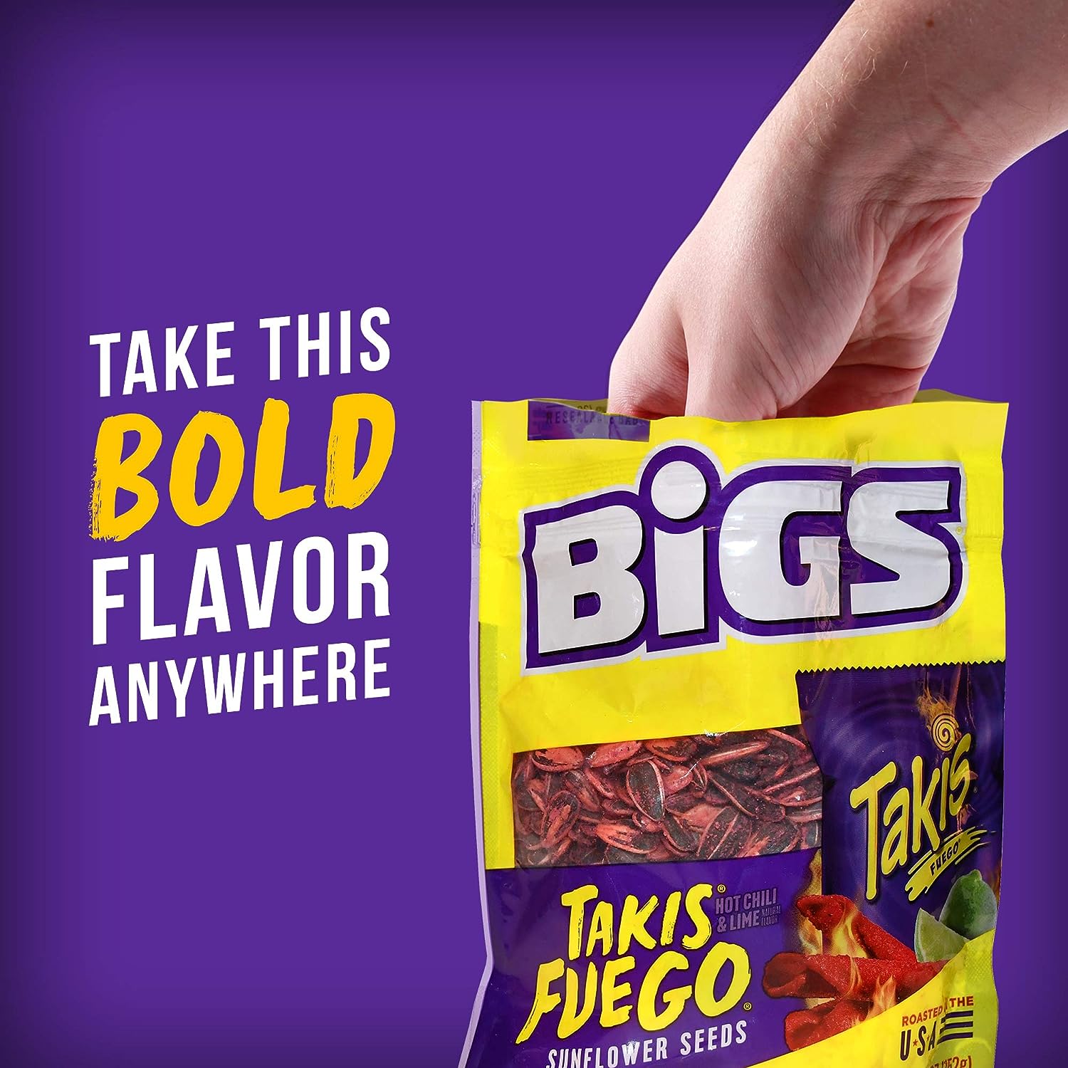 Bigs Takis Fuego Sunflower Seeds, 5.35 Oz, Pack Of 12 Snack Bags - Image 4