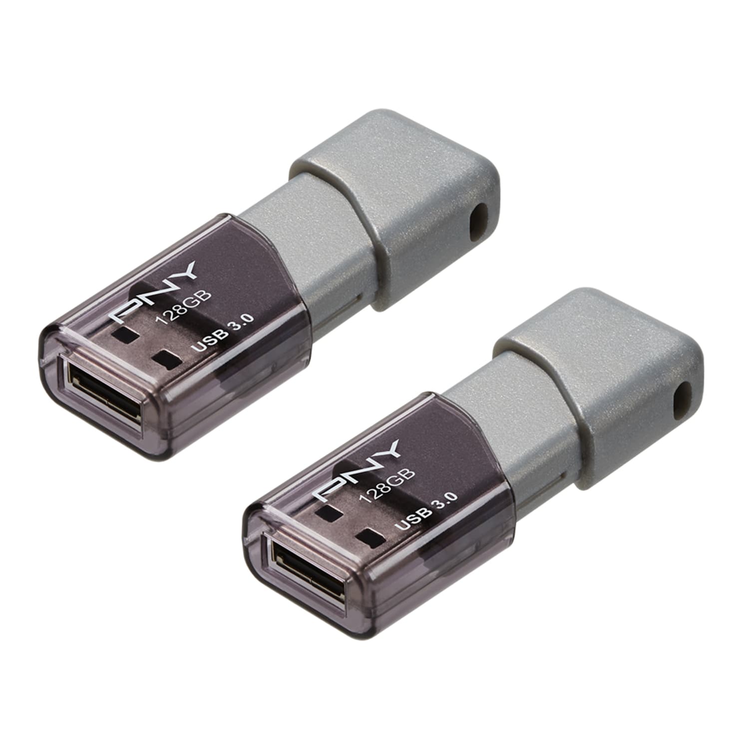 PNY Turbo Attache 3 USB 3.0 Flash Drives, 128GB, Silver, Pack Of 2 Drives - Image 3