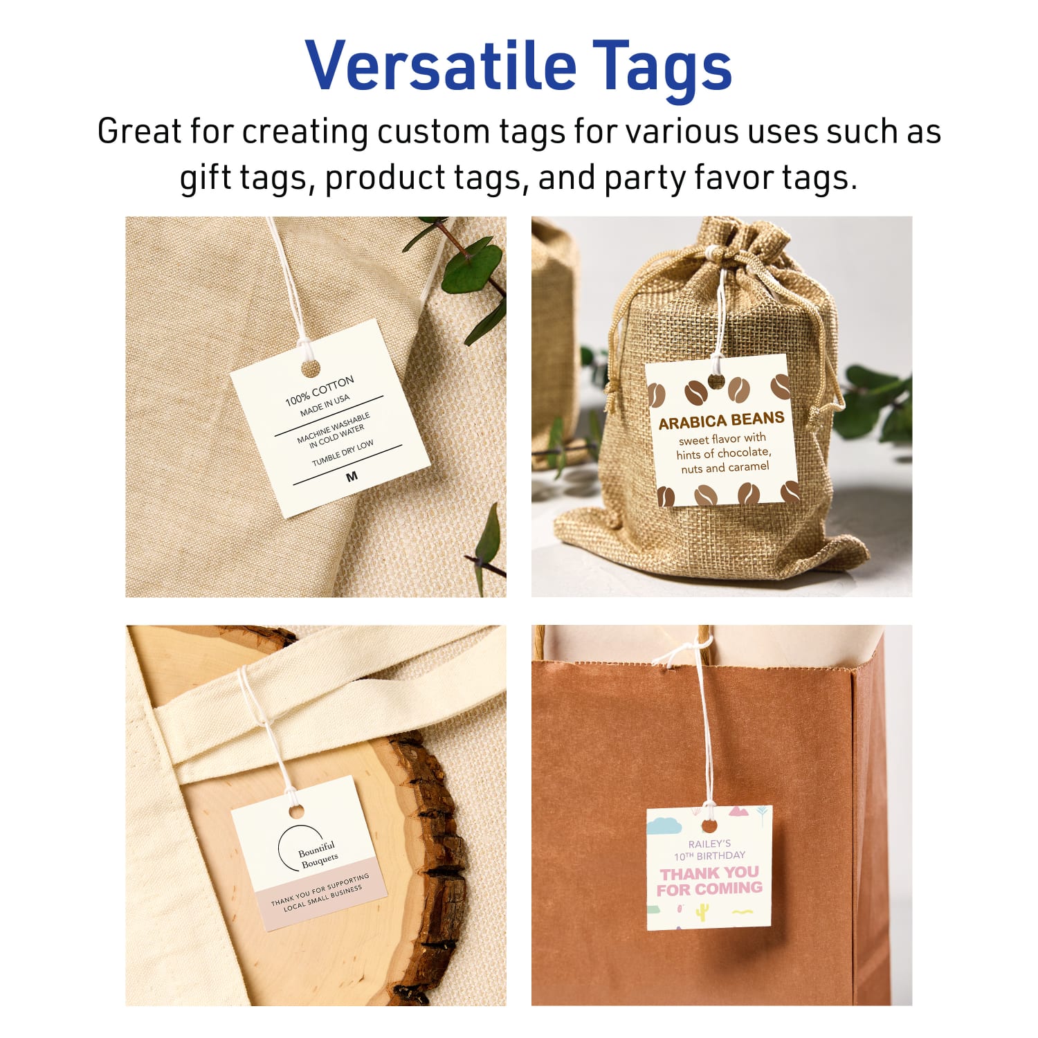 Avery Printable Tags With Sure Feed Technology, Print-To-The-Edge, 2inx2in, Matte Ivory, Pack Of 300 - Image 4