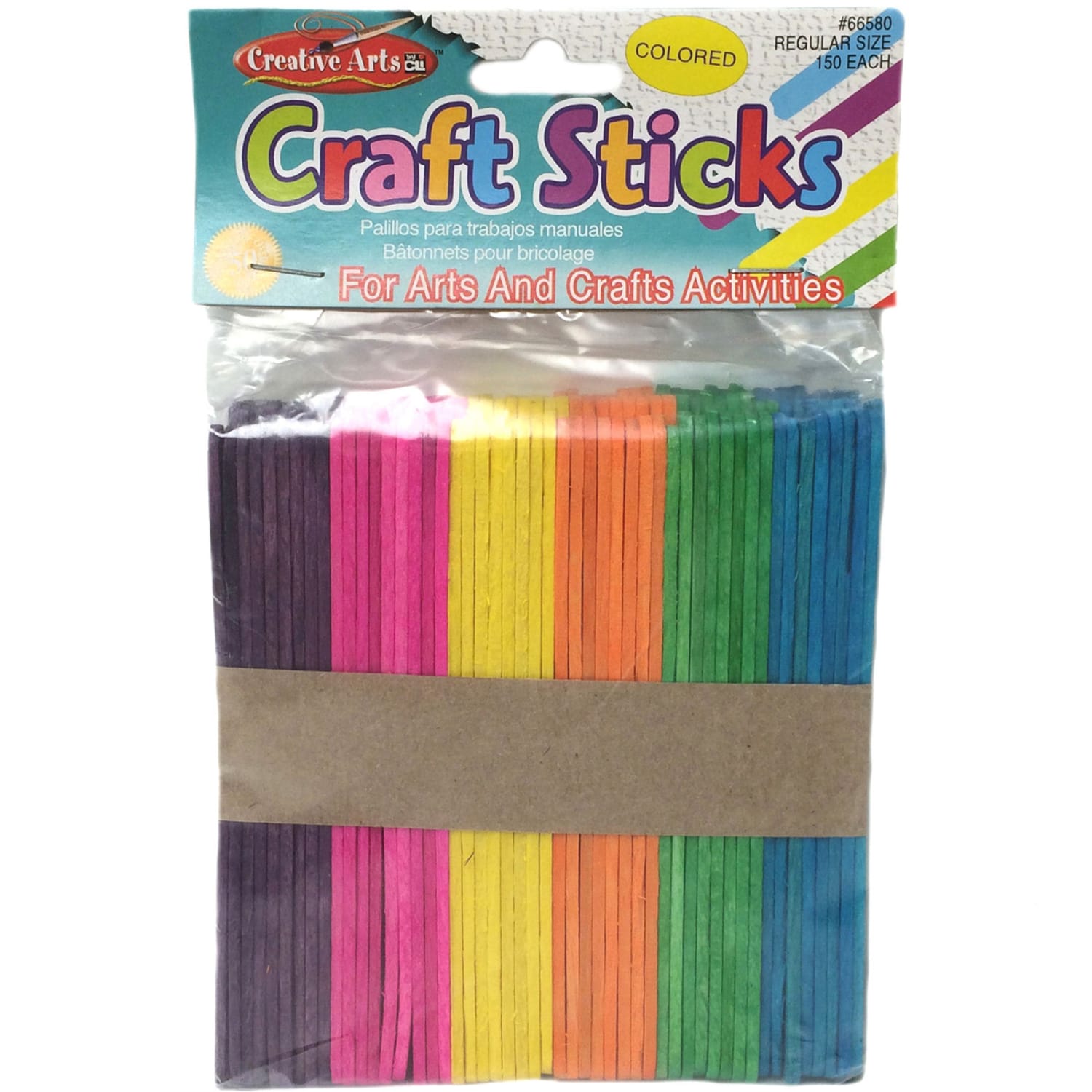 Charles Leonard Colored Craft Sticks, Regular Size, 4-1/2in x 3/8in, 150 Per Pack, Set Of 12 Packs - Image 3