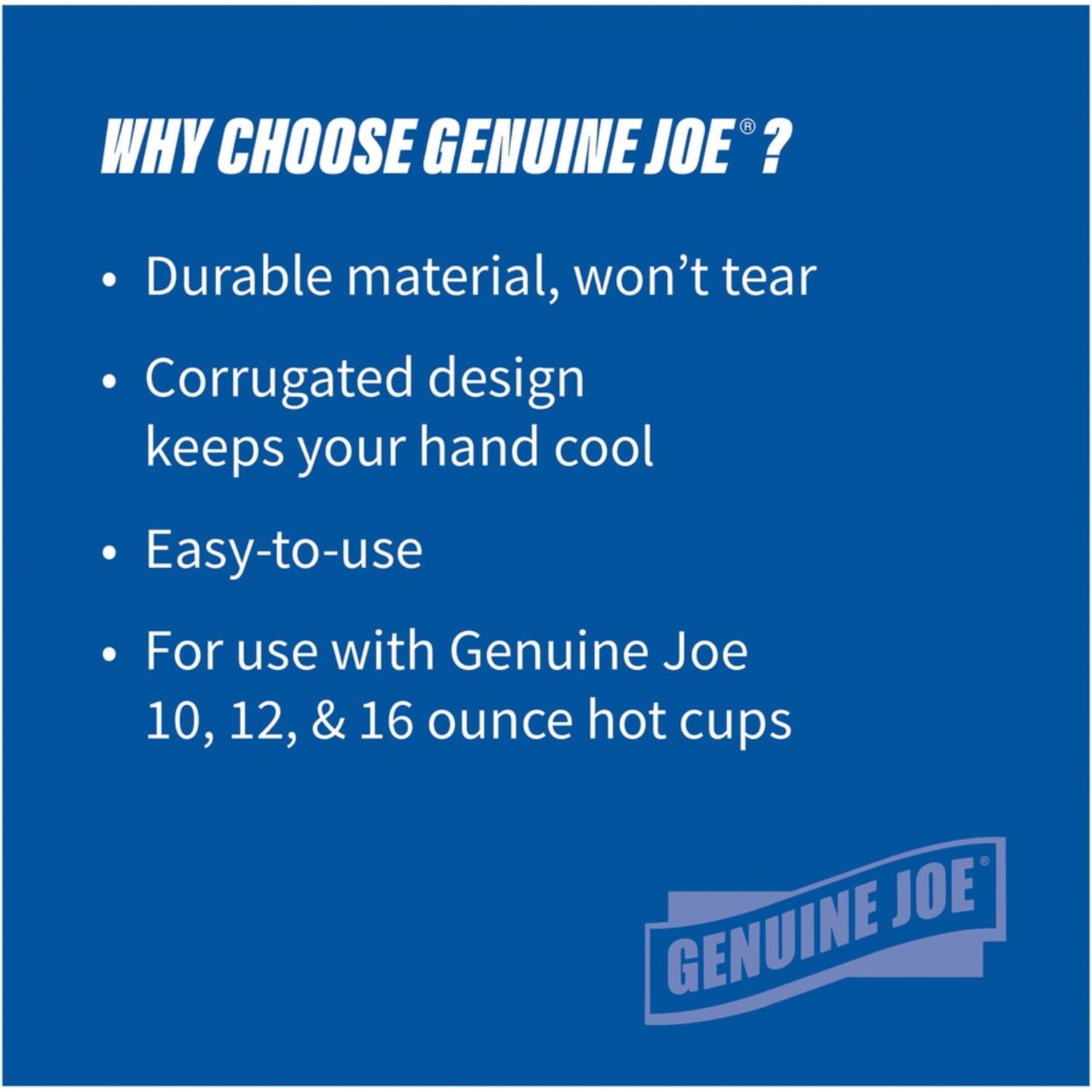 Genuine Joe Corrugated Hot Cup Sleeves, Brown, Pack Of 50 - Image 6