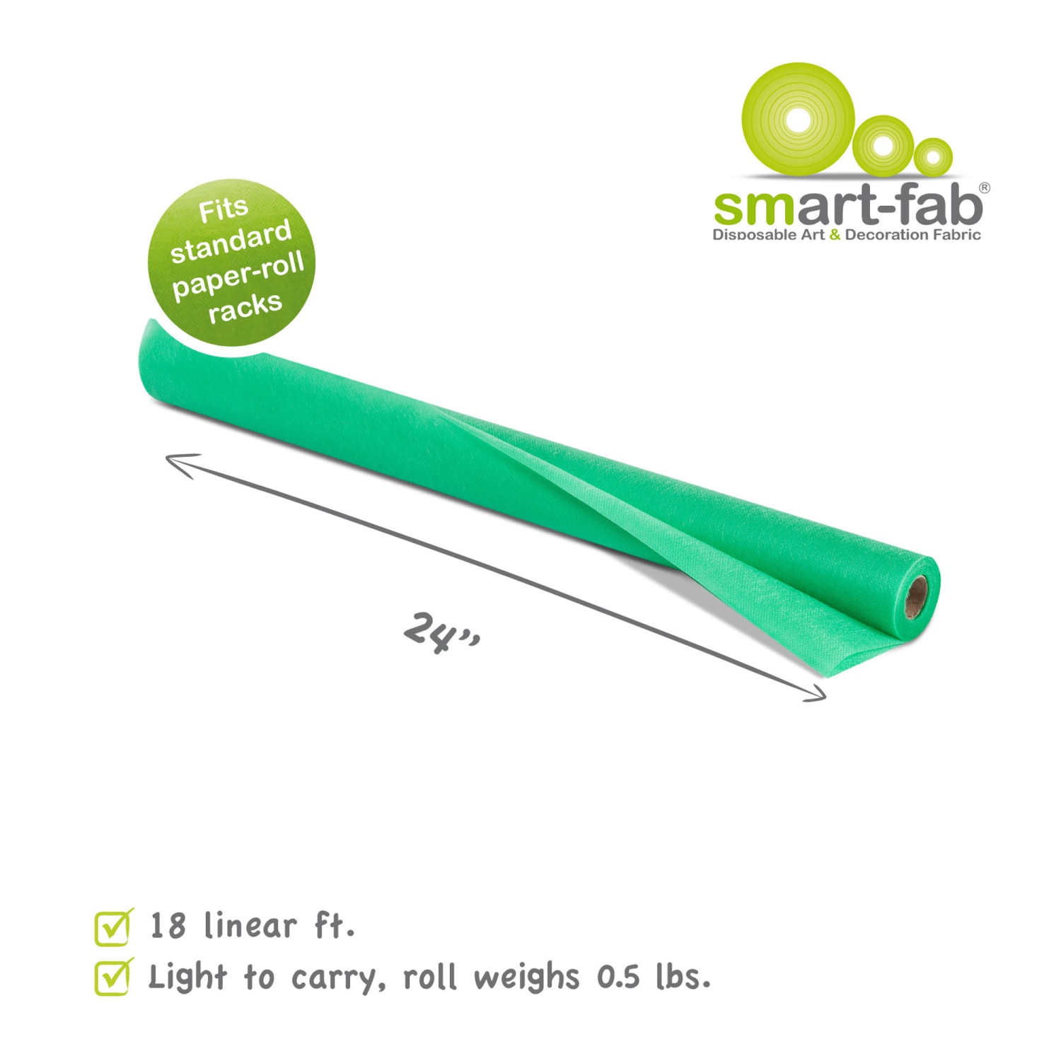 Smart-Fab Art & Decoration Fabric Rolls, 24in x 18ft, Grass Green, Pack Of 3 Rolls - Image 3