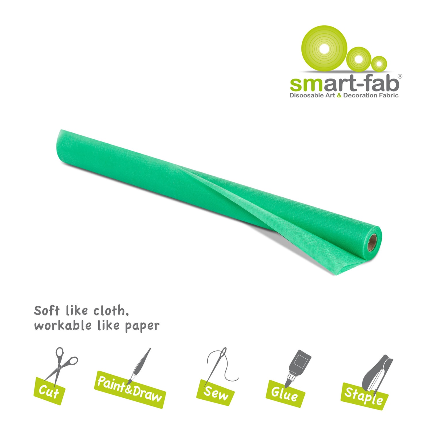 Smart-Fab Art & Decoration Fabric Rolls, 24in x 18ft, Grass Green, Pack Of 3 Rolls - Image 4