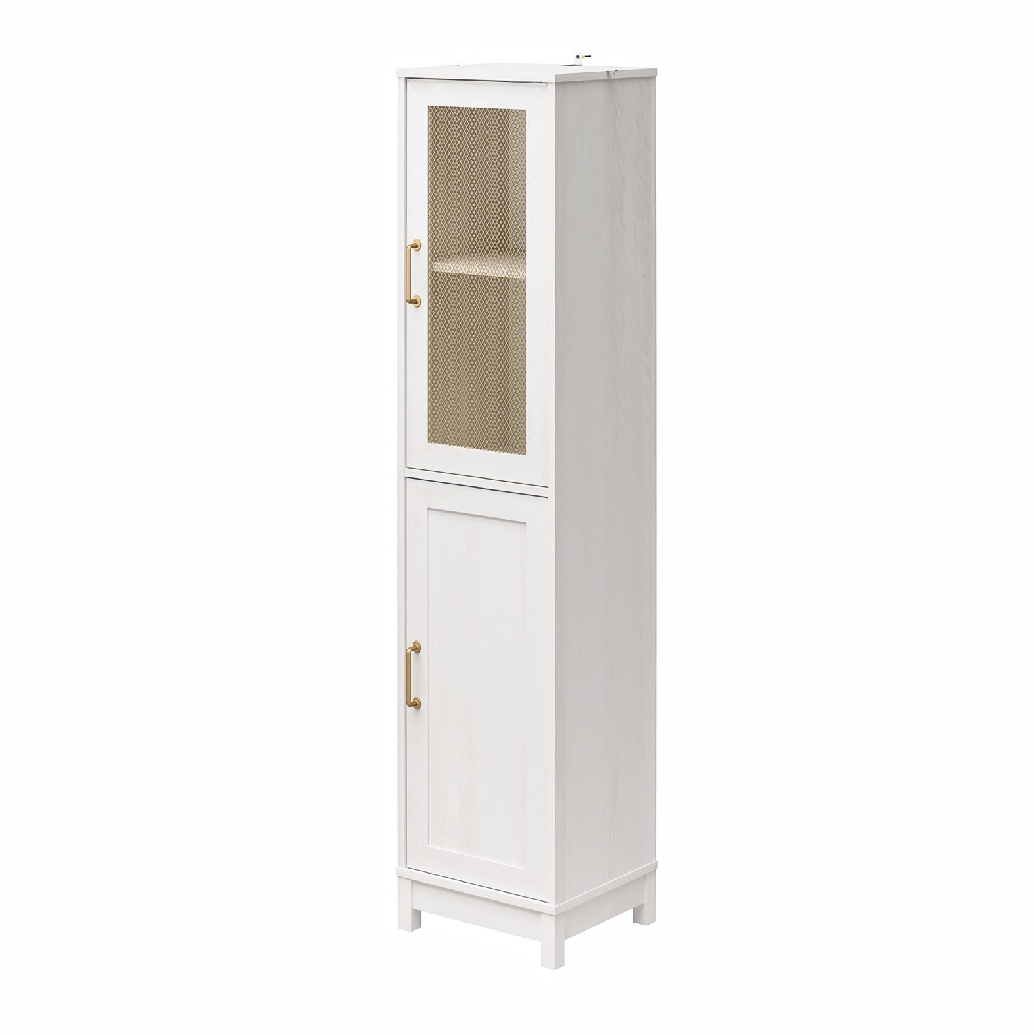 Mr. Kate Tess 2-Door Storage Cabinet with Modular Storage Options, 77-3/8inH x 17-3/4inW x 15-11/16inD, Ivory Oak - Image 5