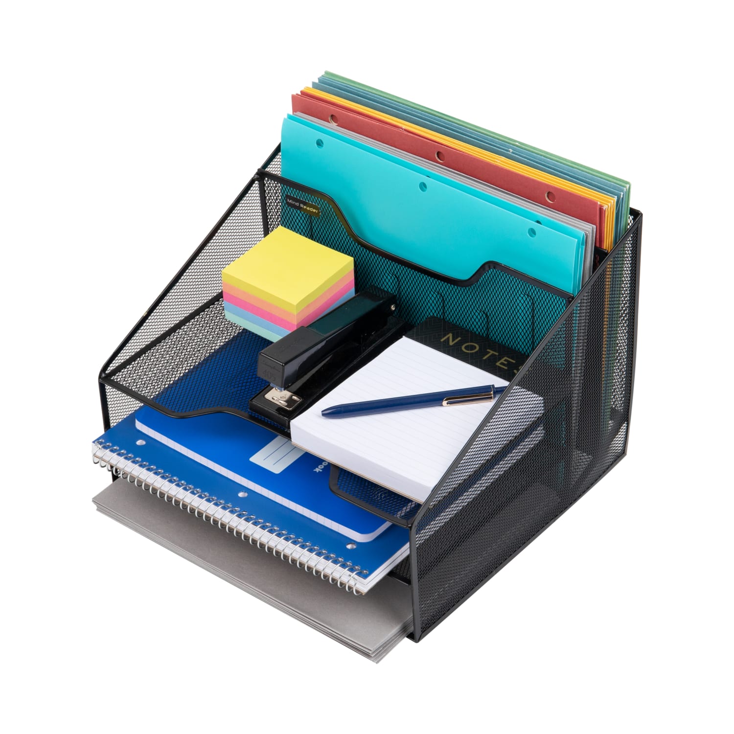 Mind Reader Desktop Vertical Paper Tray Organizer, 9-1/2in H x 11-1/2in W x 12-1/2in D, Black - Image 6
