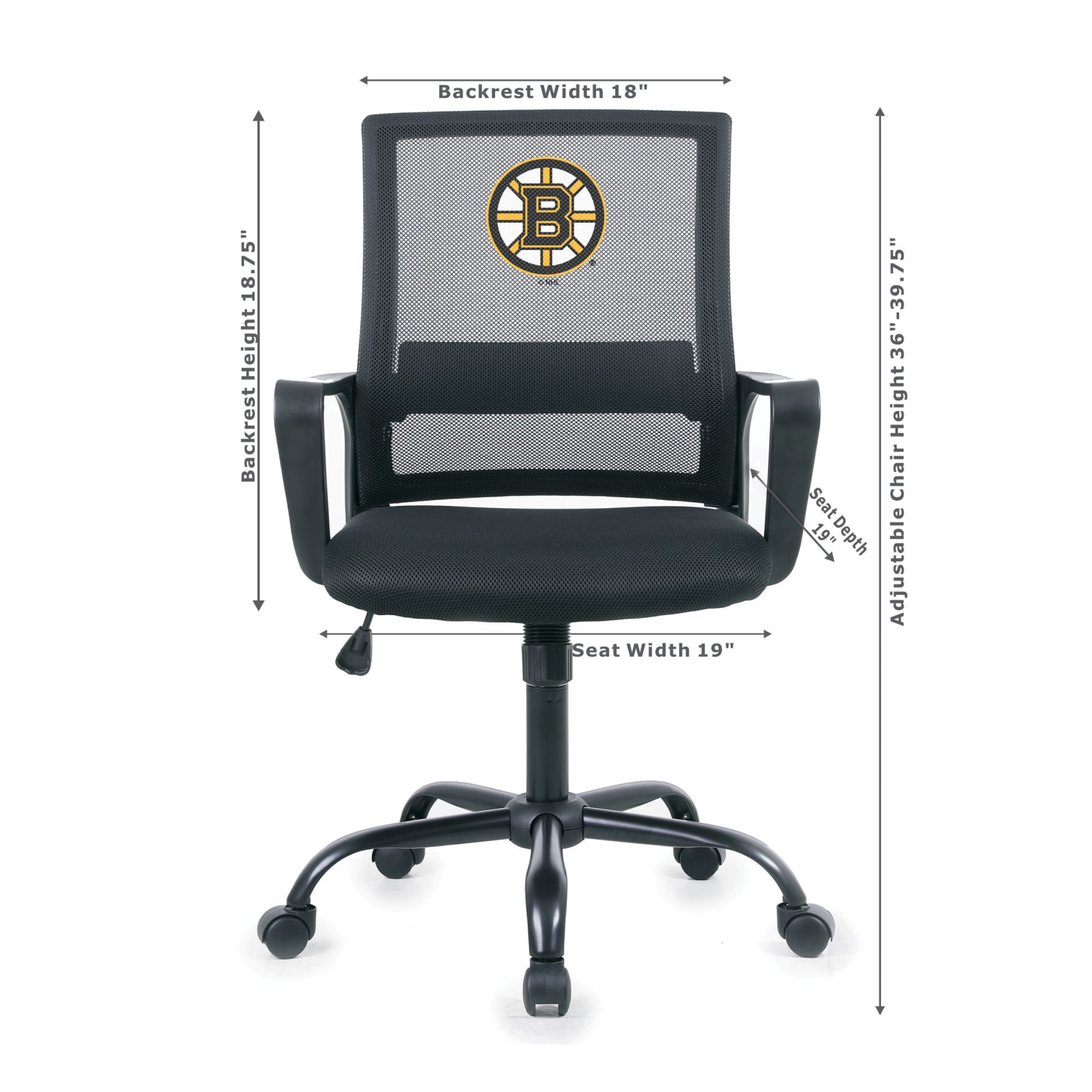 Imperial NHL Mesh Mid-Back Task Chair, Boston Bruins - Image 3