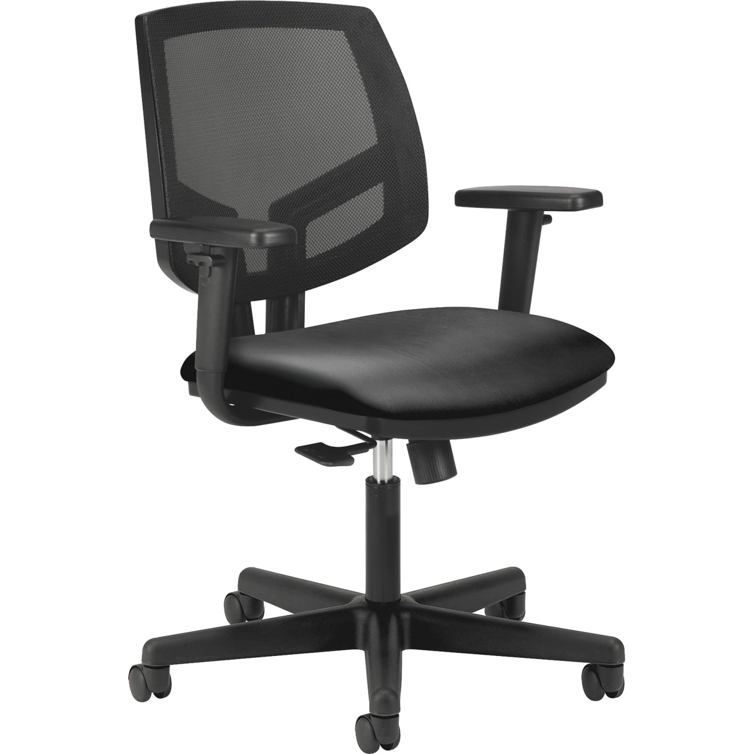 HON Volt Mesh Bonded Leather Mid Back Task Chair Black PopularChairscom