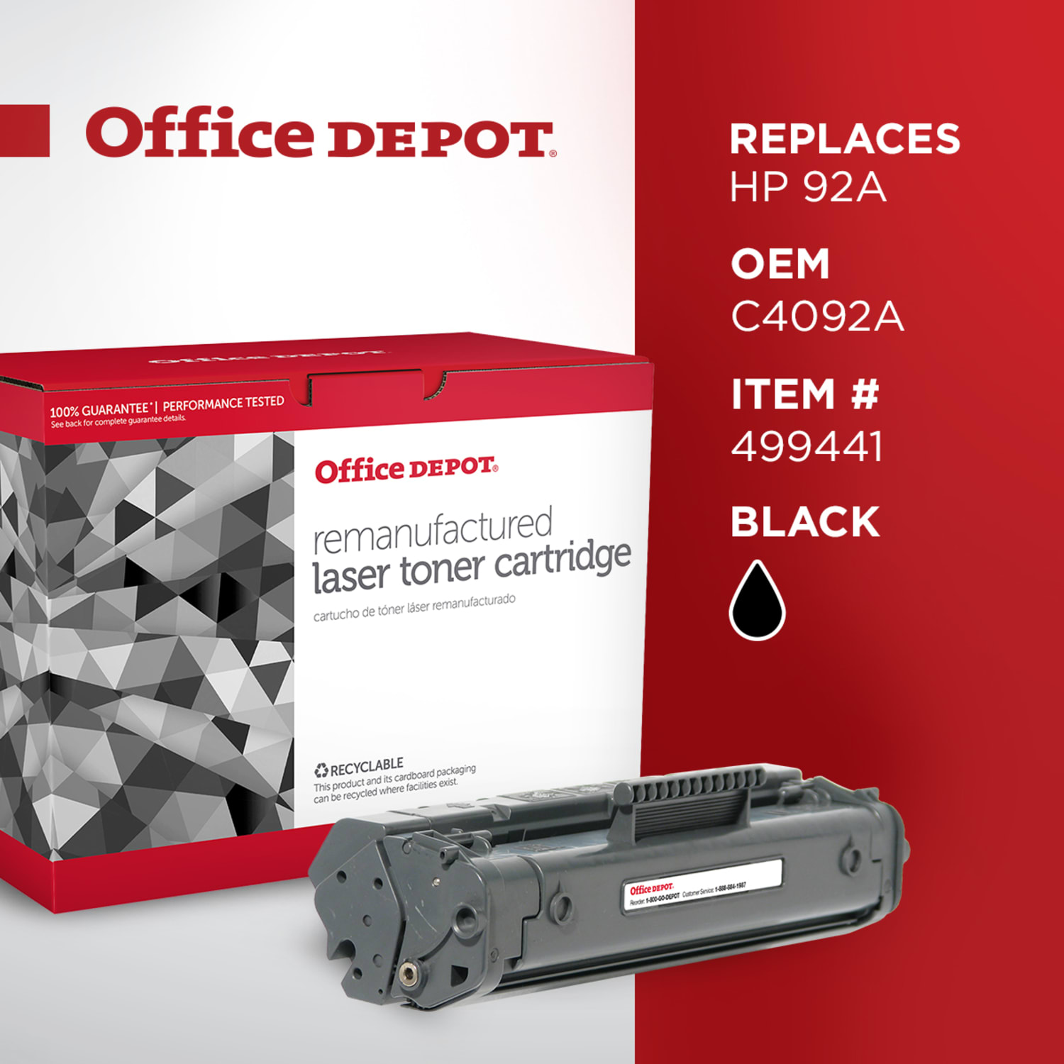 Office Depot Remanufactured Black Toner Cartridge Replacement For HP 92A - Image 6