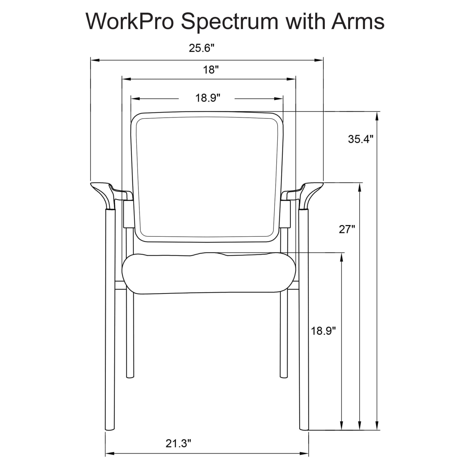 WorkPro Spectrum Series MeshVinyl Stacking Guest Chair With Antimicrobial Protection With Arms Cordovan Set Of 2 Chairs BIFMA Compliant PopularChairscom
