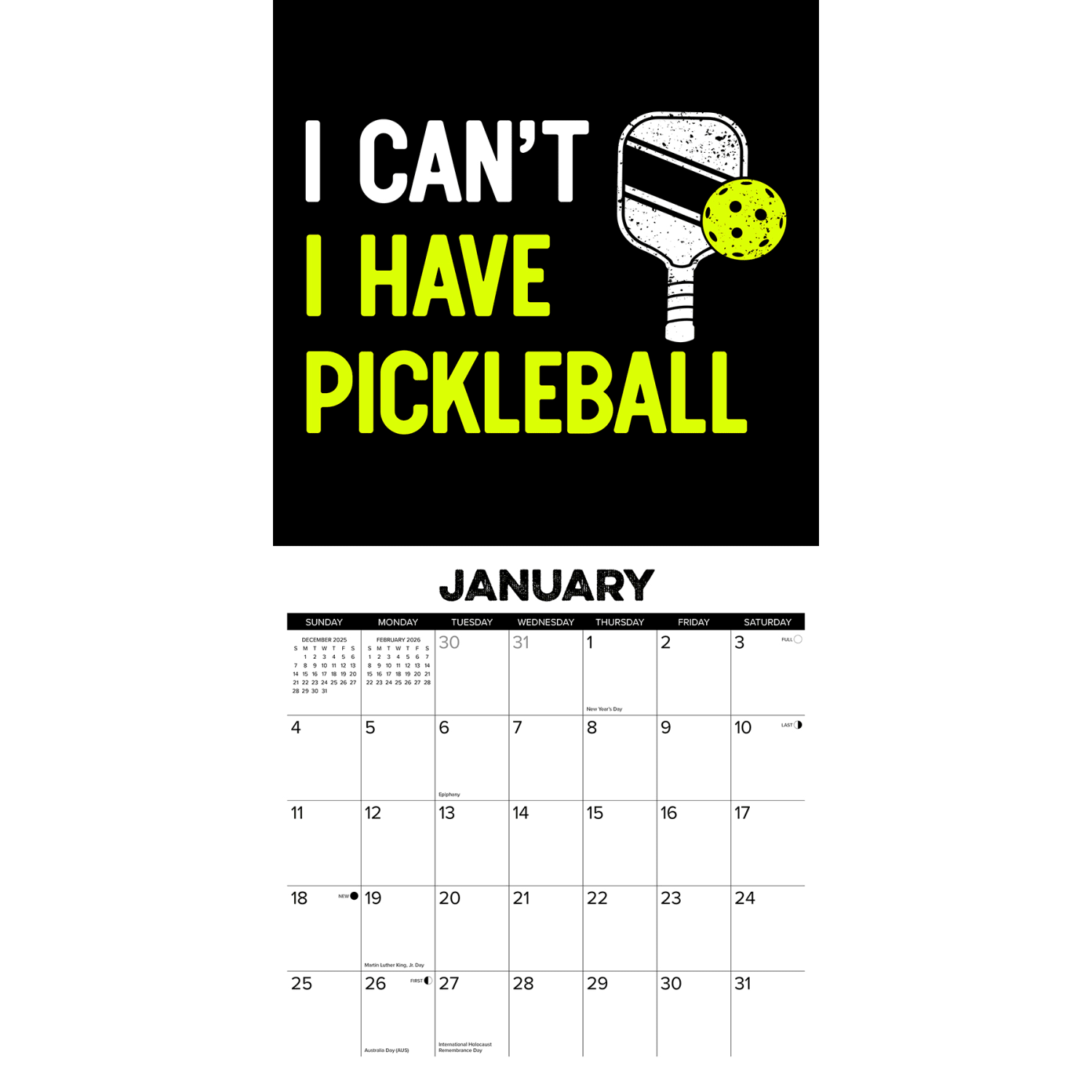 2026 Willow Creek Press Monthly Wall Calendar, 12in x 12in, Pickleball, January To December, 52372 - Image 3