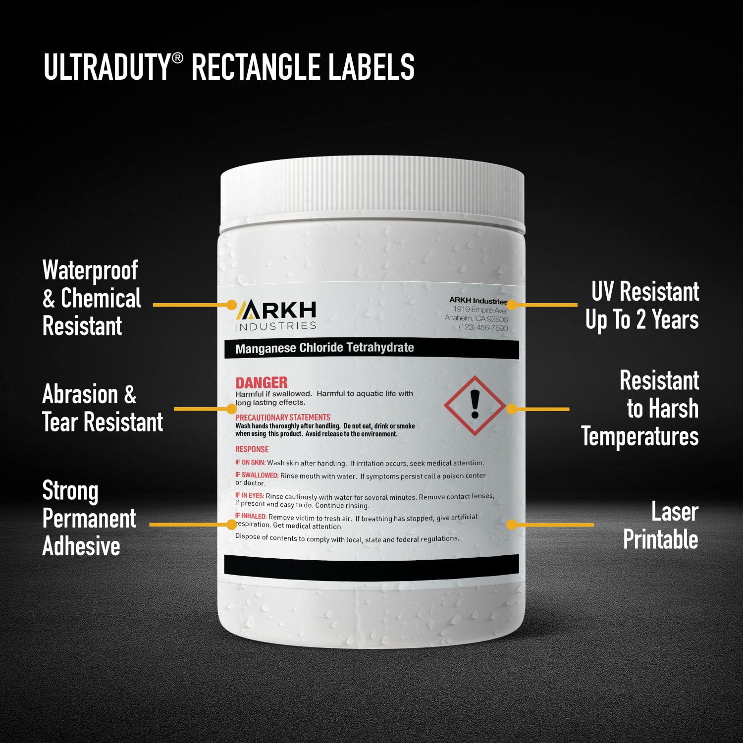 Avery Ultra Duty Permanent GHS Chemical Labels, 97186-WMU50, Rectangle, 3in x 5in, White, Pack Of 150 - Image 3