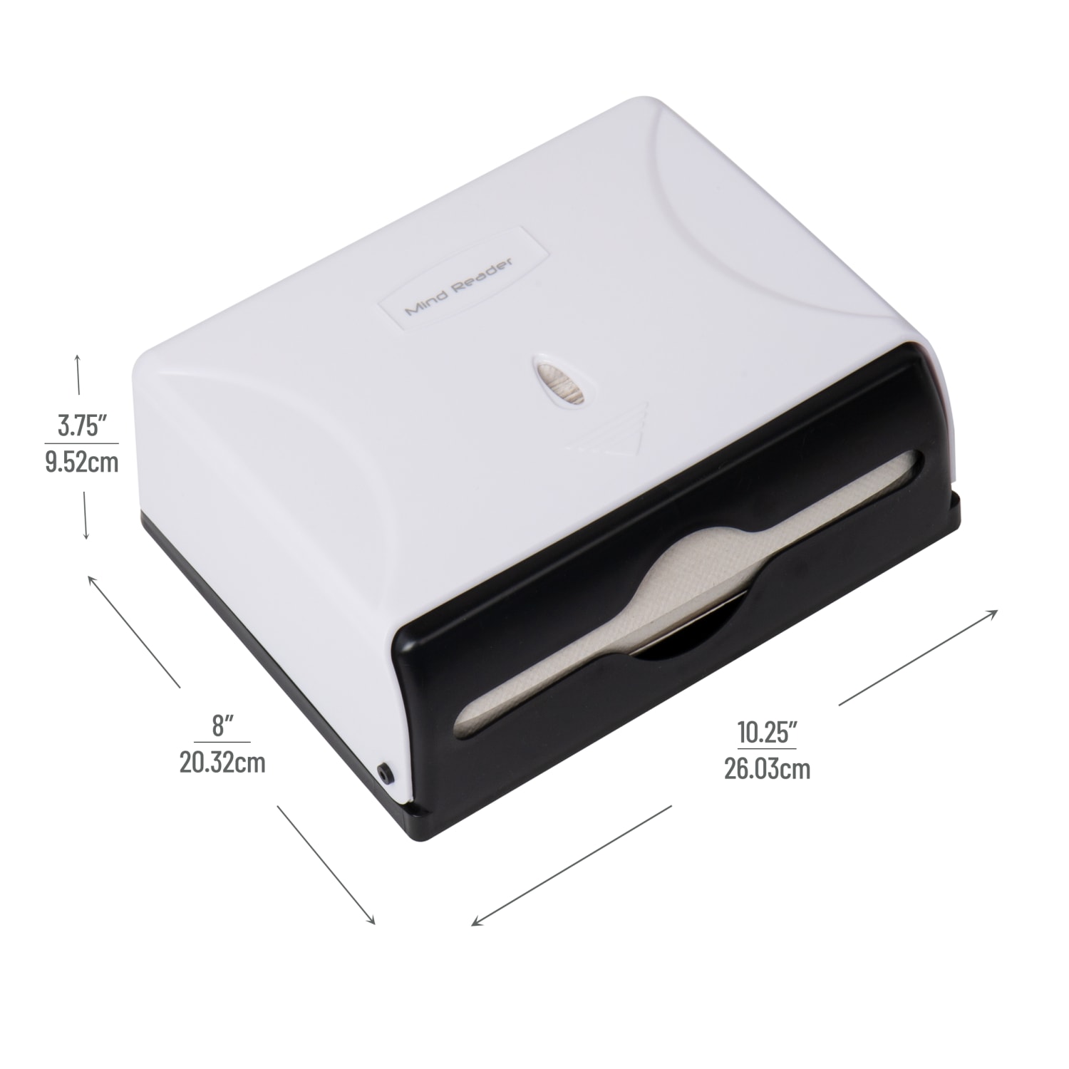 Mind Reader Multi-Fold Mounted Paper Towel Dispenser, 8inH x 10-1/4inW x 3-3/4inD, White - Image 4