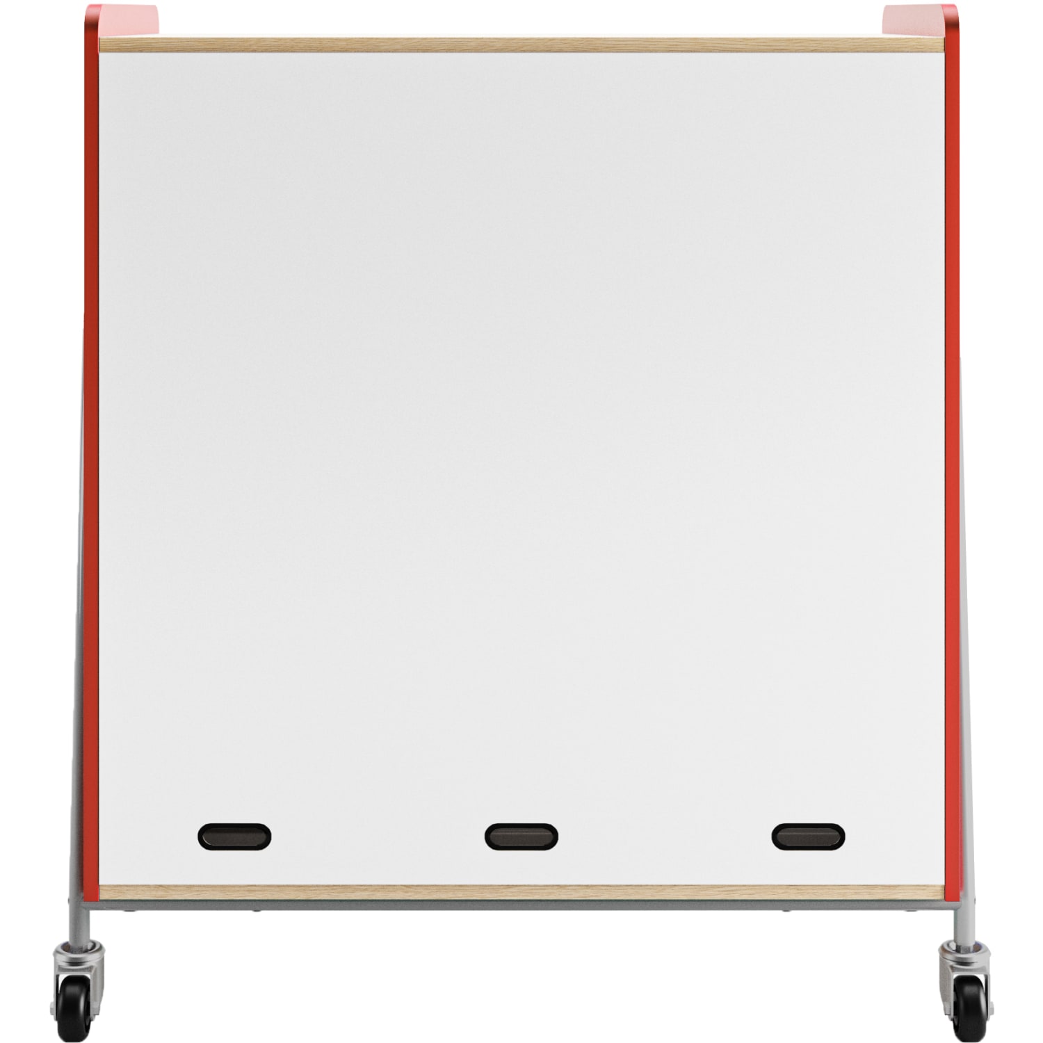 Safco Whiffle Triple-Column 30-Drawer Rolling Storage Cart, 48inH x 43-1/4inW x 19-3/4inD, Red - Image 4