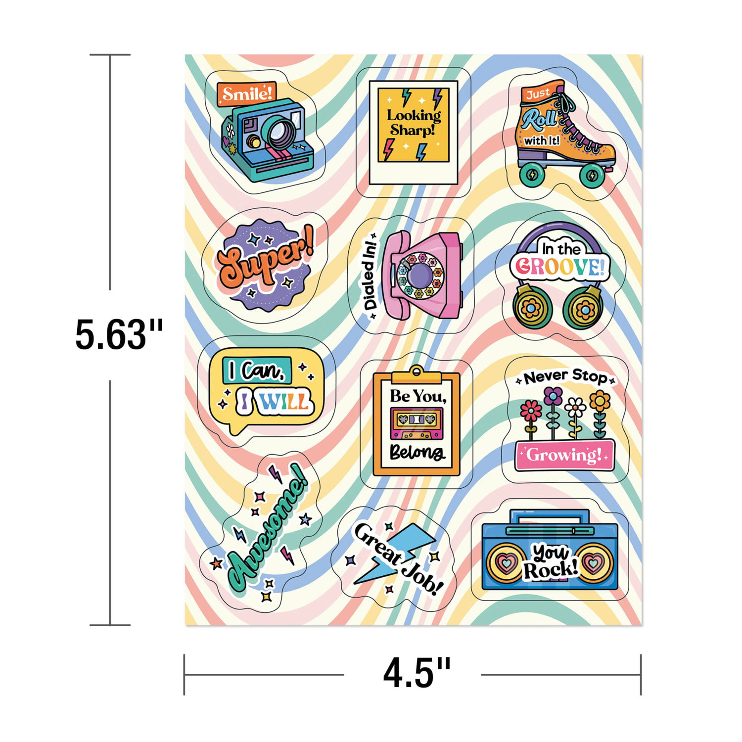 Carson Dellosa Education Happily Ever Elementary Retro Remix Motivators Motivational Stickers, 72 Per Pack, Set Of 6 Packs - Image 4