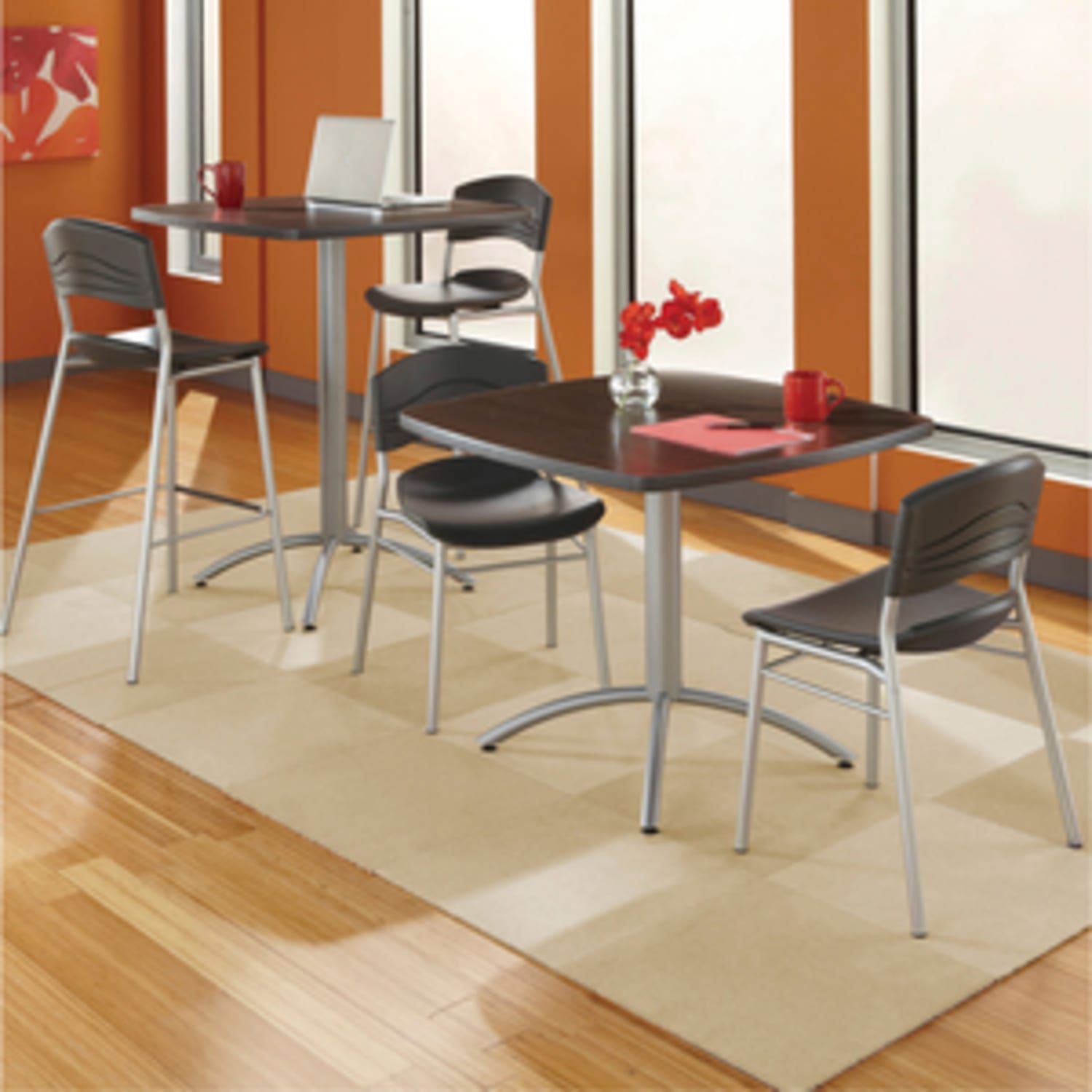 Iceberg CafeWorks Bistro Stool, Graphite/Silver - Image 5