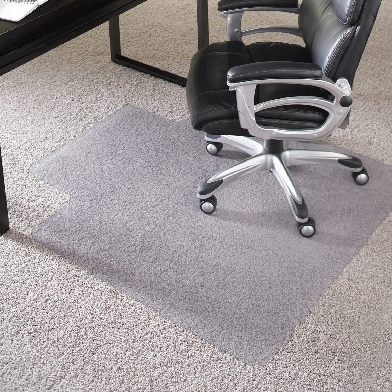 ES Robbins EverLife Chair Mat For High Pile Carpet, 36in x 48in, Clear - Image 3
