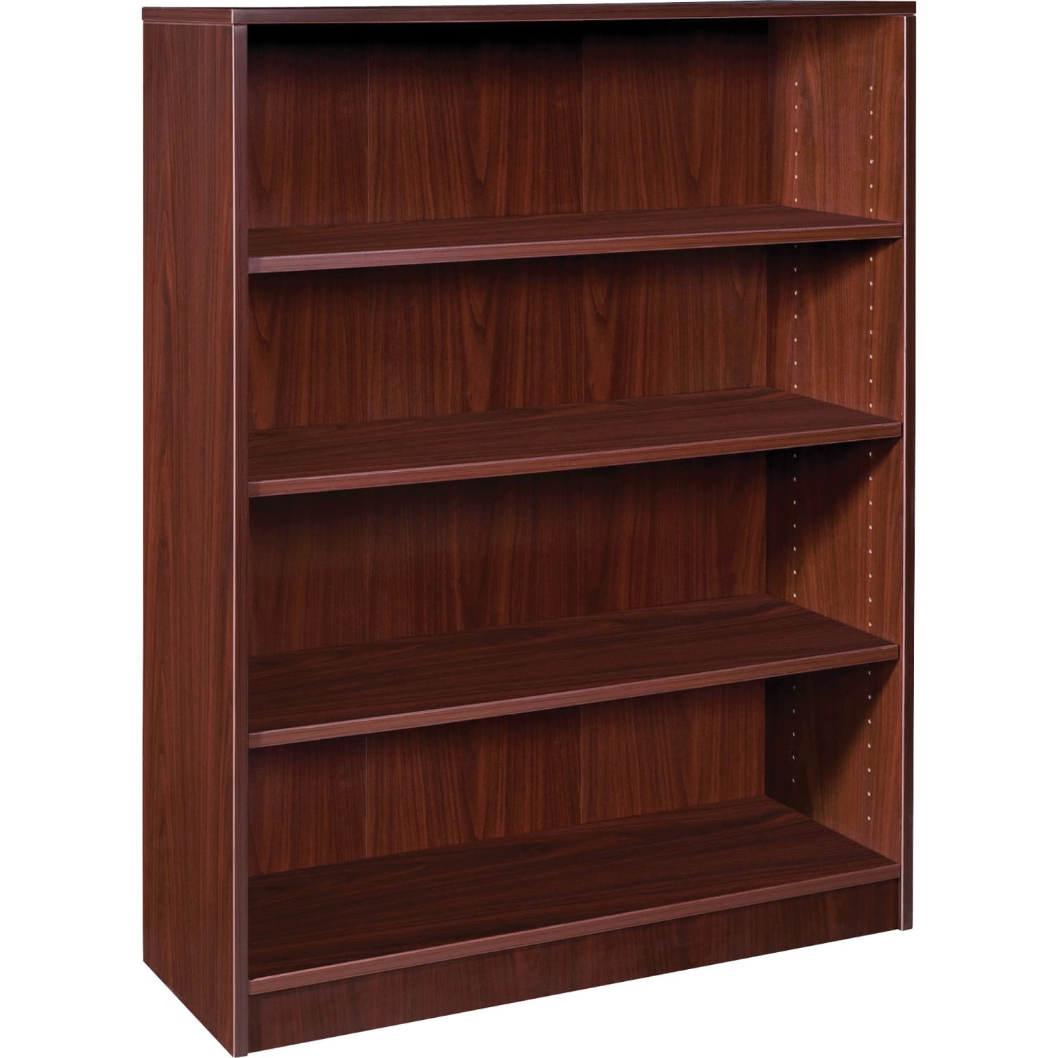 Lorell Essentials 48inH 4-Shelf Bookcase, Mahogany - Image 3