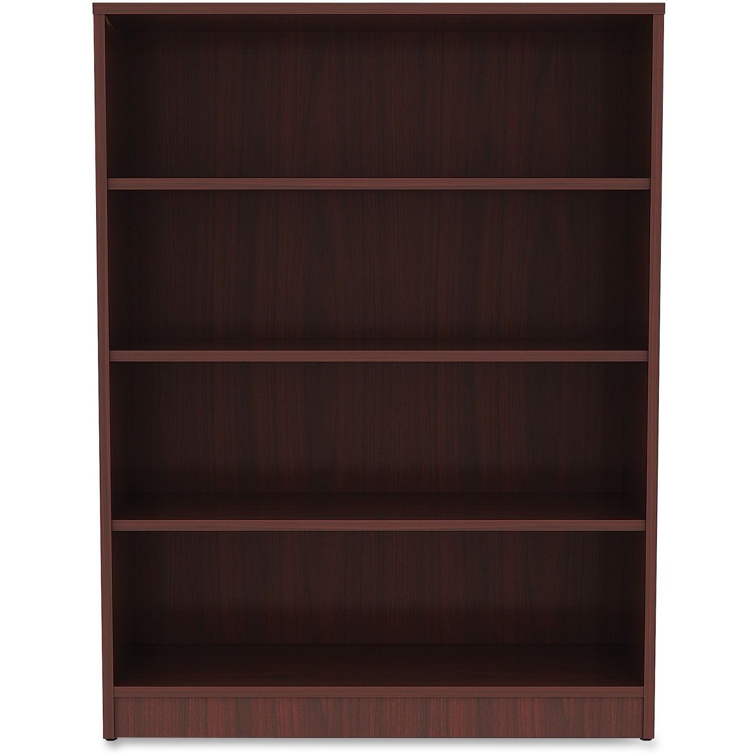 Lorell Essentials 48inH 4-Shelf Bookcase, Mahogany - Image 4