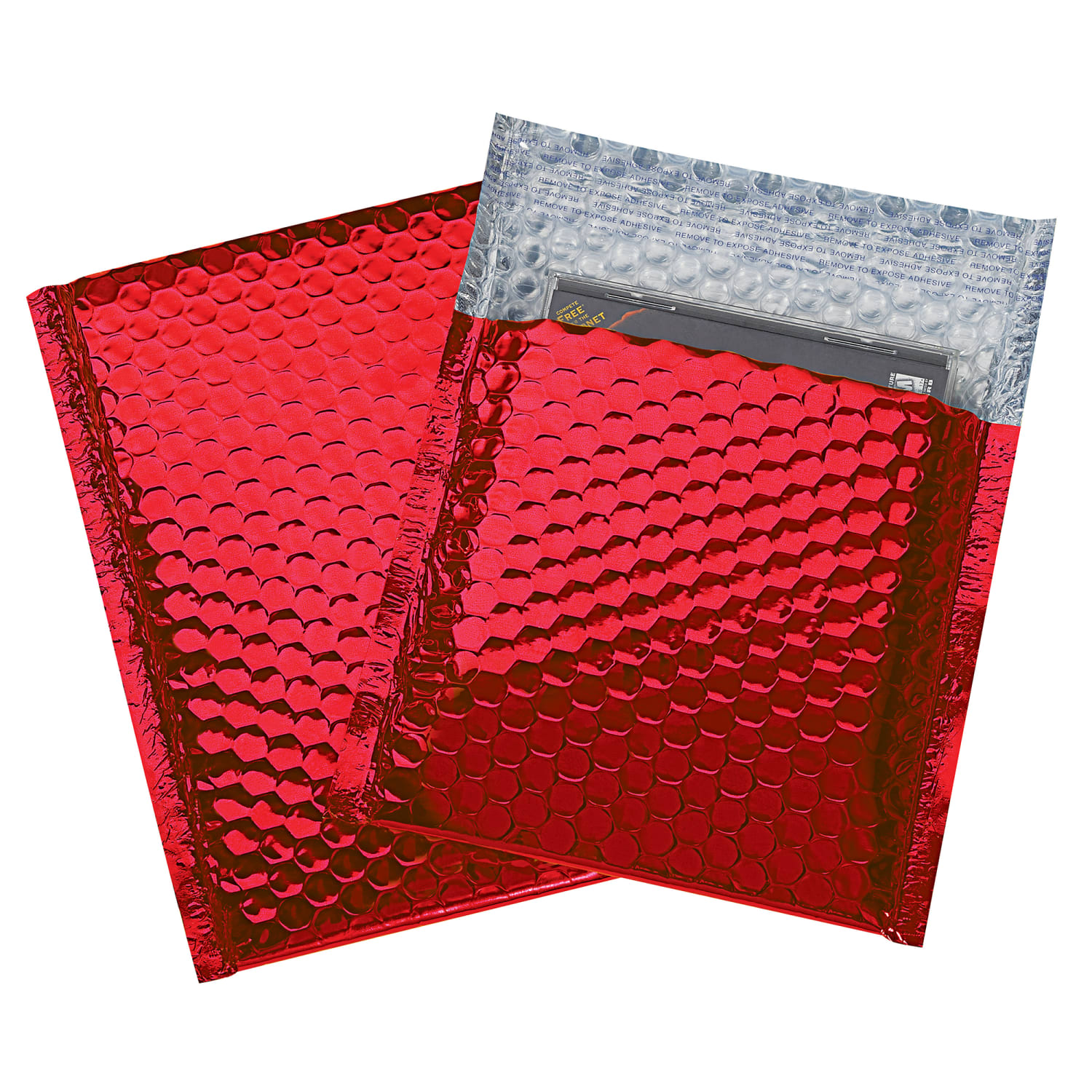 Partners Brand Red Glamour Bubble Mailers 7in x 6 3/4in, Pack of 72 - Image 3