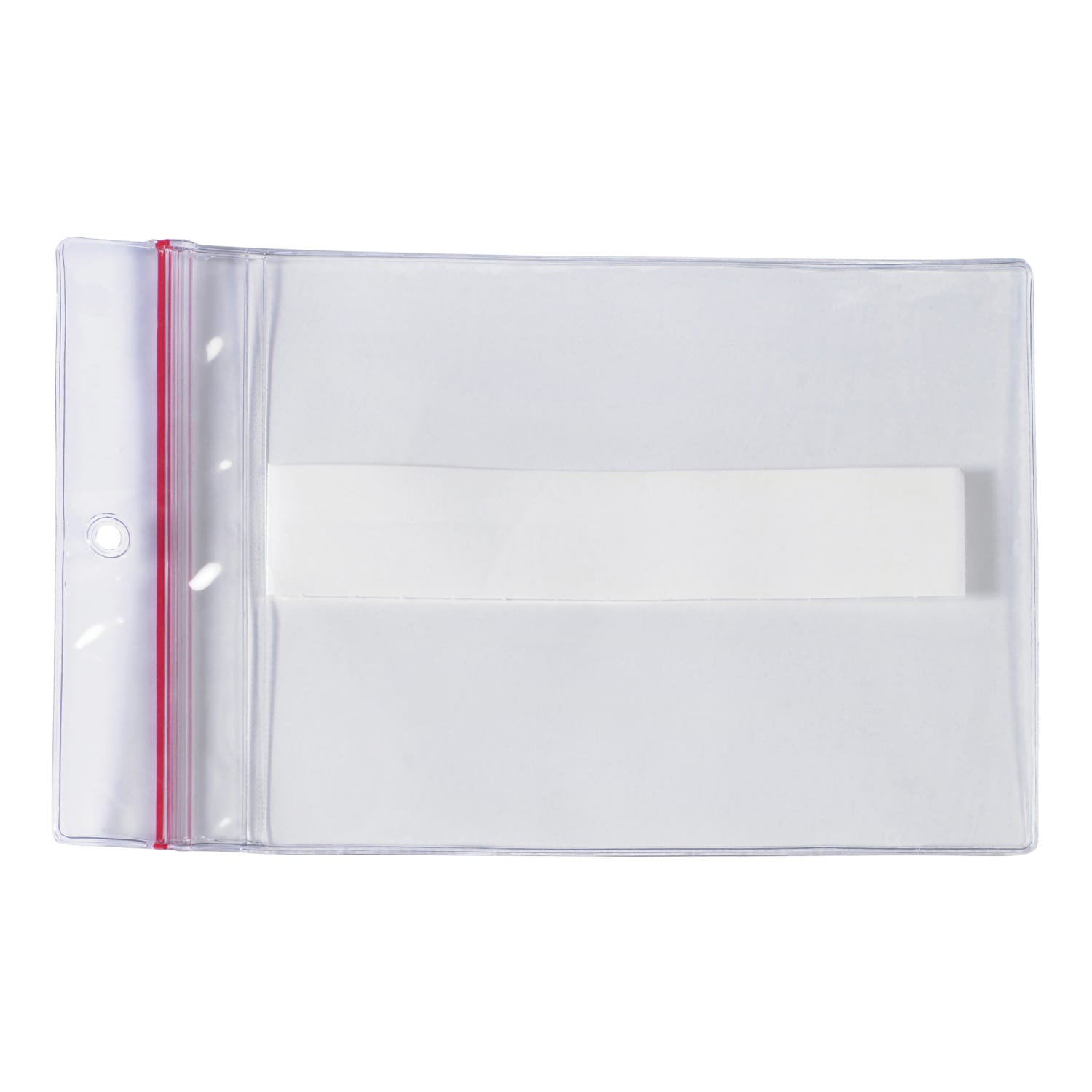 SUPERSCAN Press-On Vinyl Envelopes, Reclosable, 3in x 5in, Clear, Pack of 25 Envelopes