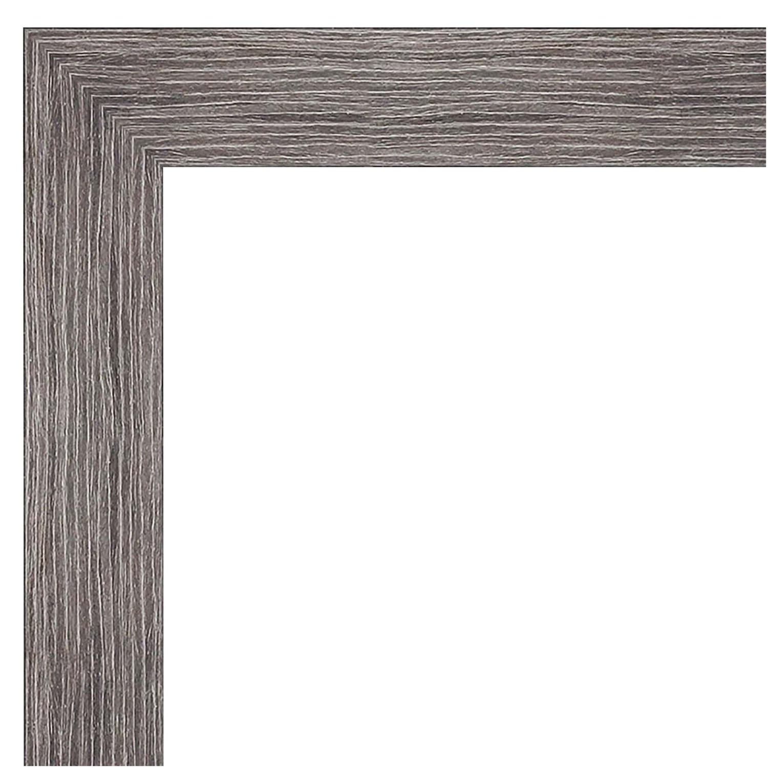 Amanti Art Picture Frame, 23in x 33in, Matted For 20in x 30in, Pinstripe Plank Gray Narrow - Image 4