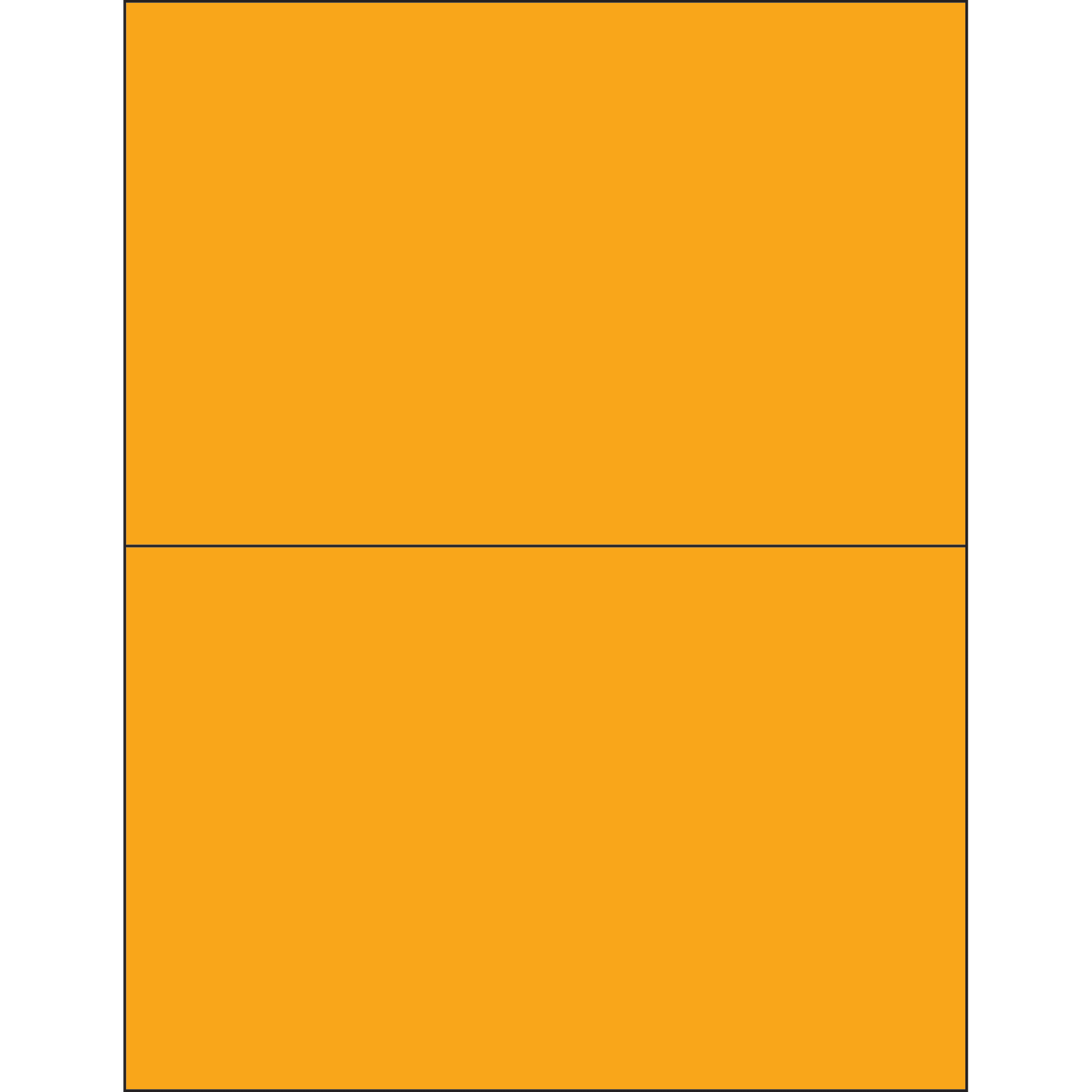 Tape Logic Permanent Labels, LL184OR, Rectangle, 8 1/2in x 5 1/2in, Fluorescent Orange, Case Of 200