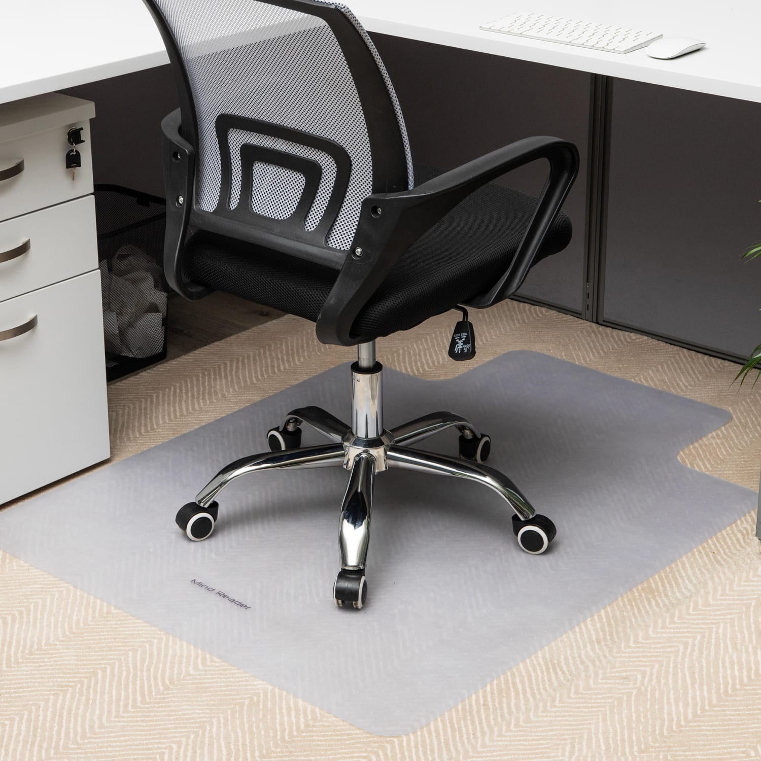 Mind Reader Office Chair Mat for Carpet PVC, 0.125in H x 35-1/2in W x 47-1/2in D, Clear, Set Of 2 Mats - Image 3