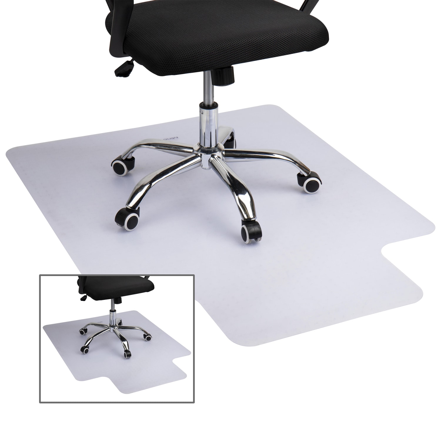 Mind Reader Office Chair Mat for Carpet PVC, 0.125in H x 35-1/2in W x 47-1/2in D, Clear, Set Of 2 Mats - Image 4