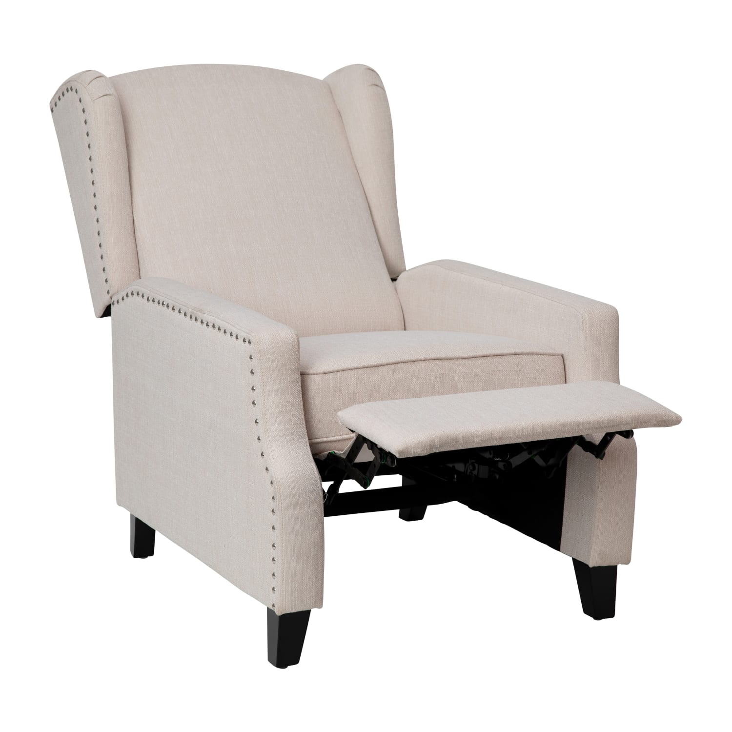 Flash Furniture Prescott Traditional Style Slim Push Back Recliner Accent Chair Cream PopularChairscom