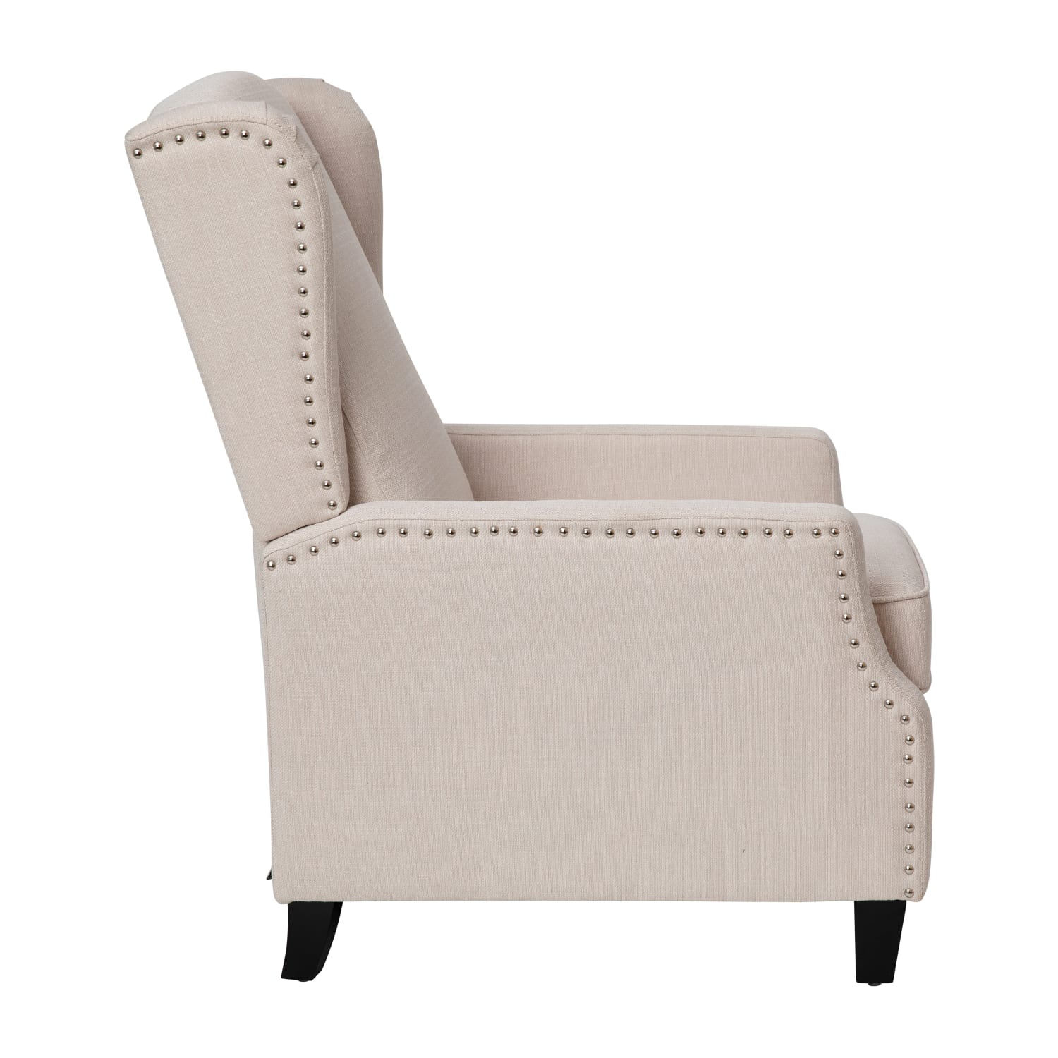 Flash Furniture Prescott Traditional Style Slim Push Back Recliner Accent Chair Cream PopularChairscom