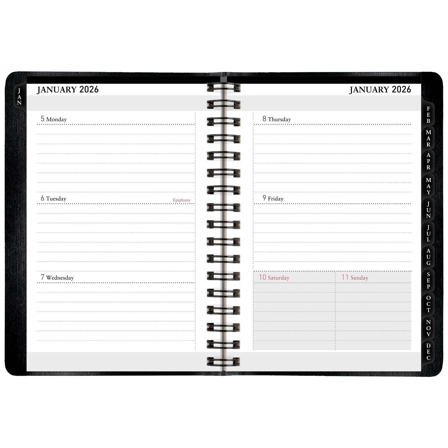 Office Depot Brand Weekly Monthly Planner, 4in x 6in, Black, January 2026 to December 2026, OD71150026 - Image 3