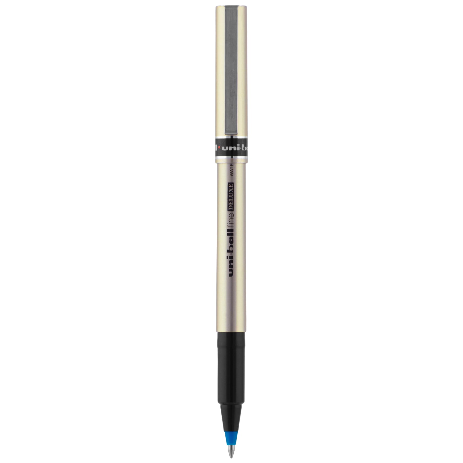 uni-ball Deluxe Rollerball Pens, Fine Point, 0.7 mm, Gold Barrel, Blue Ink, Pack Of 12 - Image 3