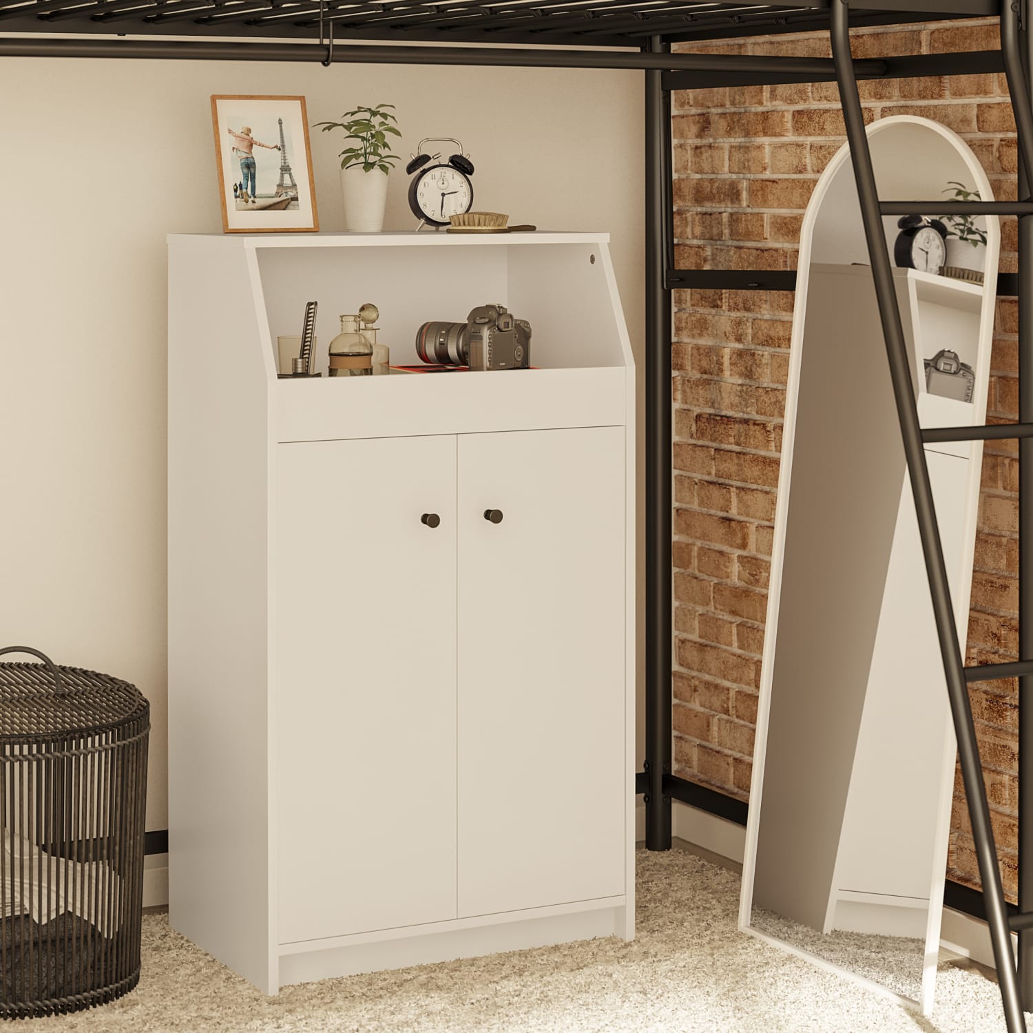 Ameriwood Home The Loft 24inW 2-Door Storage Tower, White - Image 5